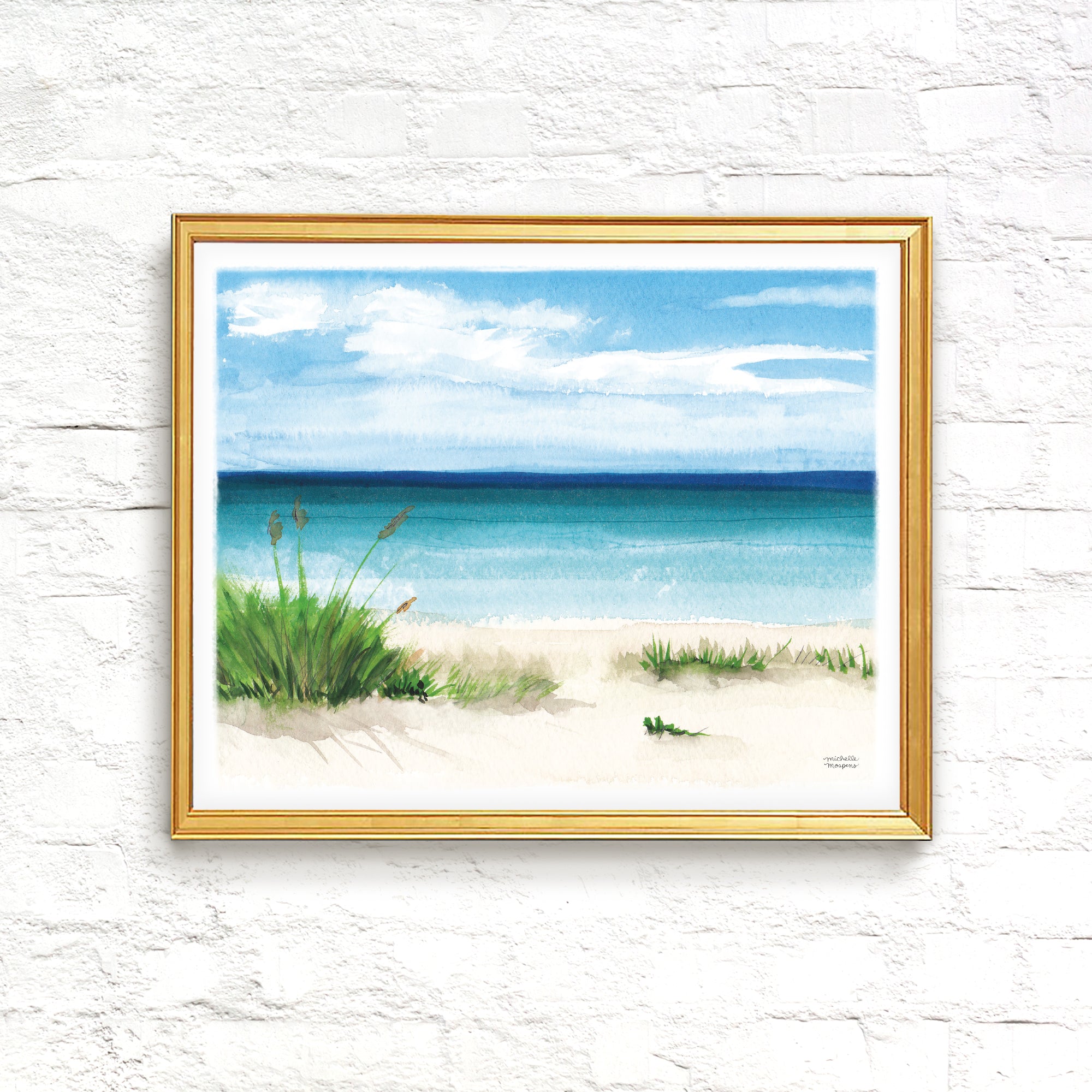 Beach Scene No4 Watercolor Art Print