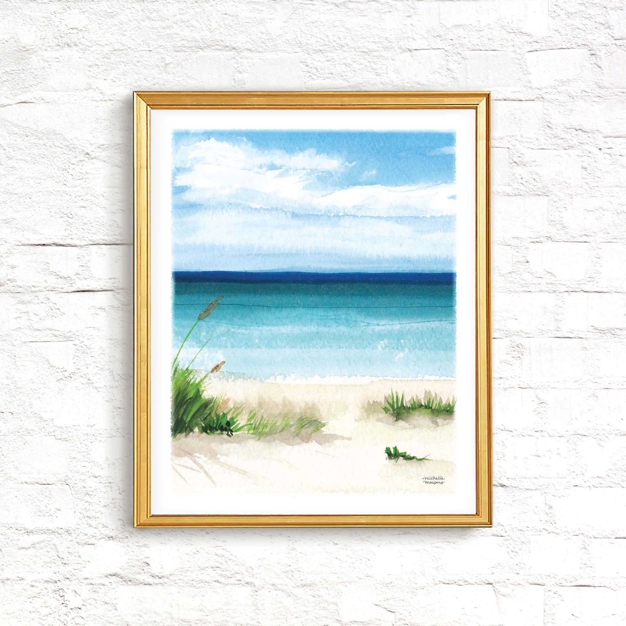 Beach Scene No2 Watercolor Art Print