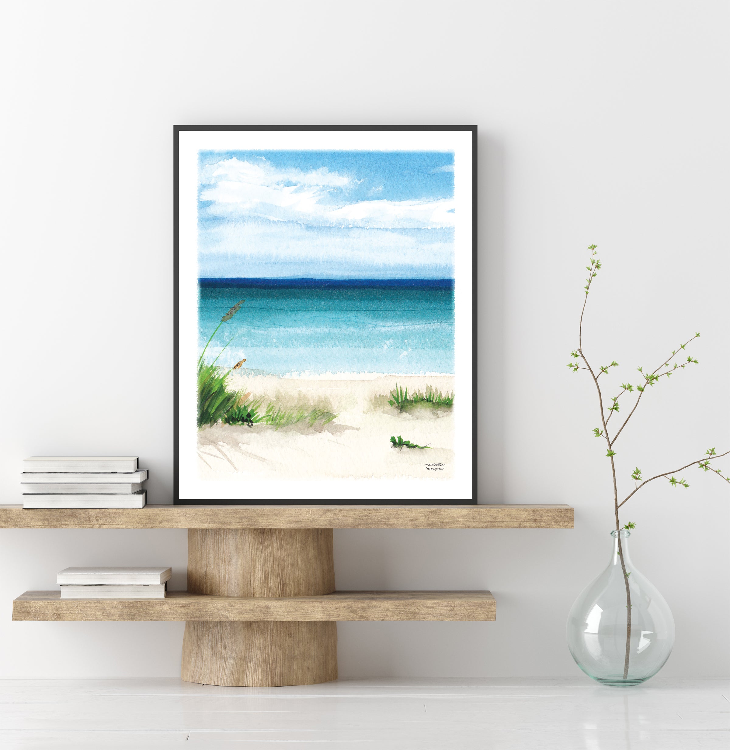 Beach Scene No2 Watercolor Art Print