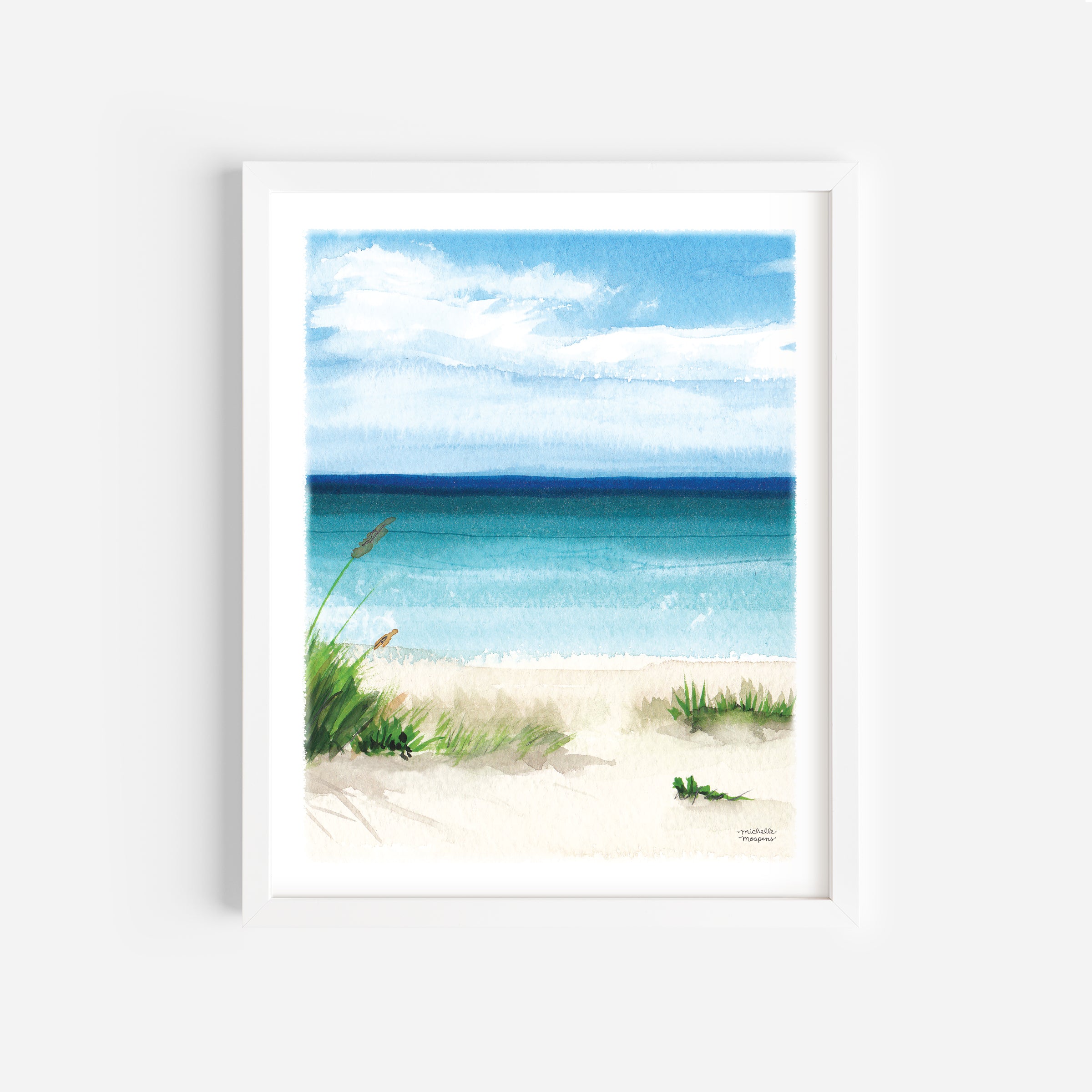 Beach Scene No2 Watercolor Art Print