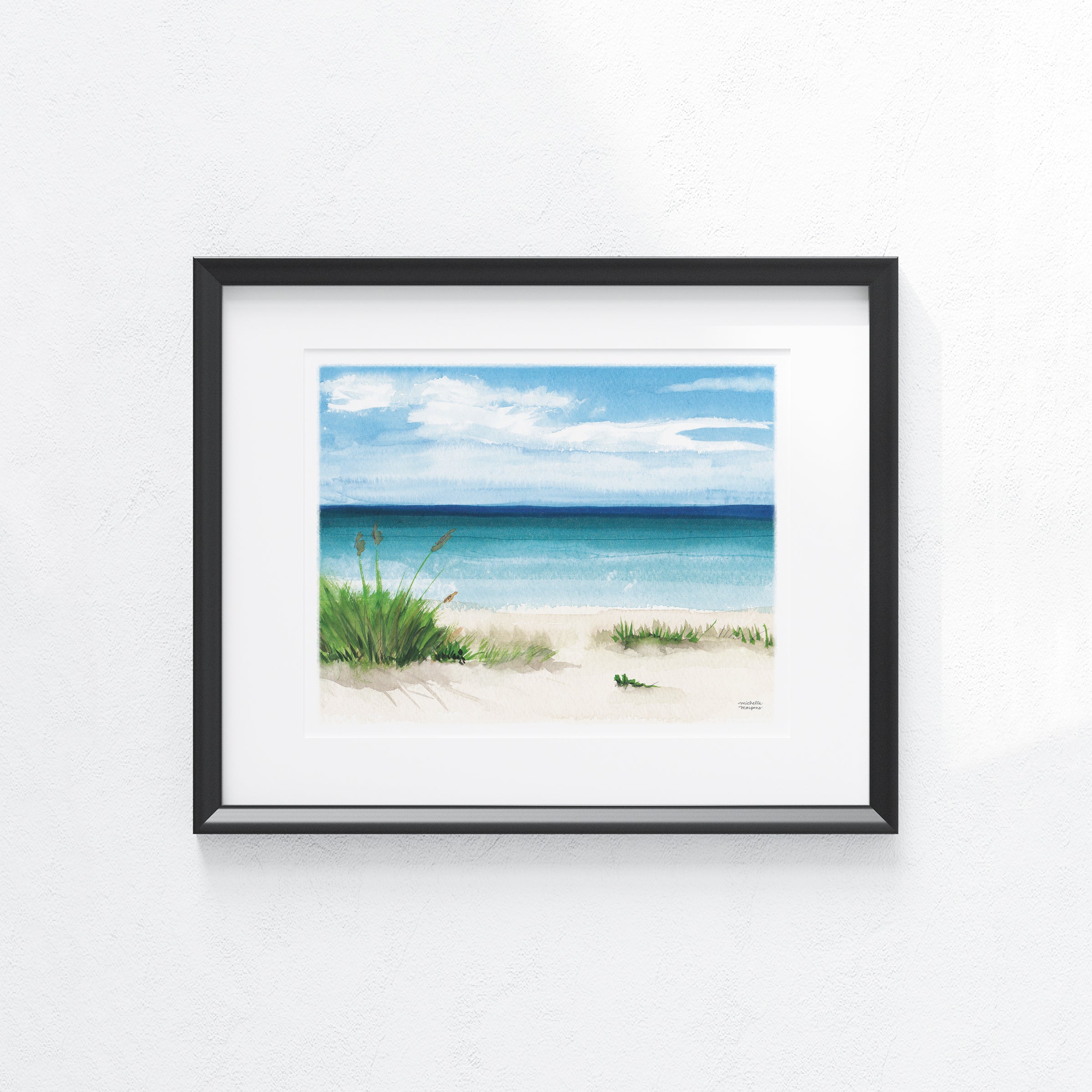 Beach Scene No4 Watercolor Art Print