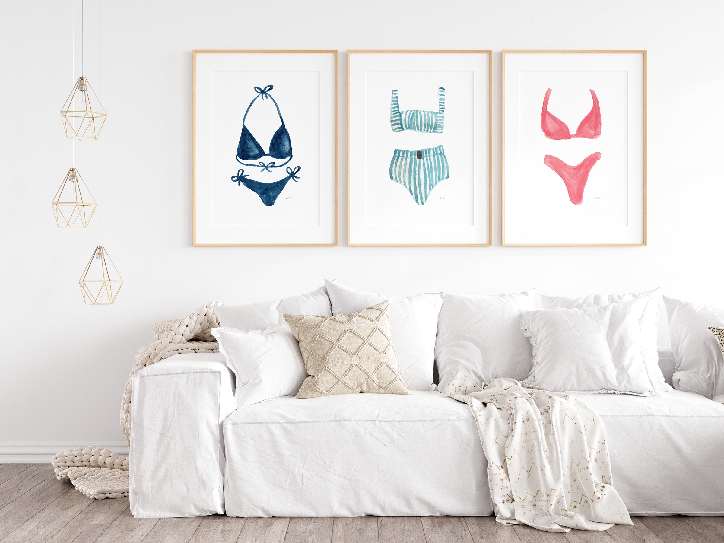 Bathing Suits Wall Art Print Set