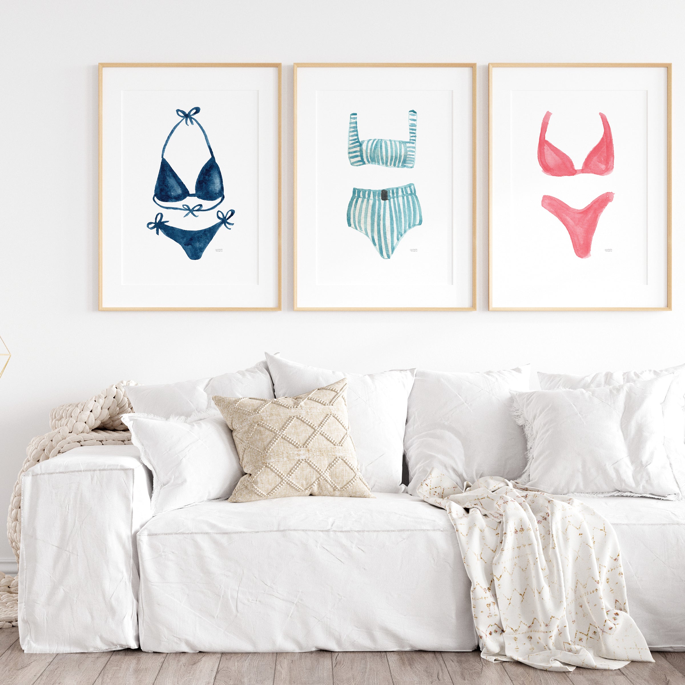 Bathing Suits Wall Art Print Set