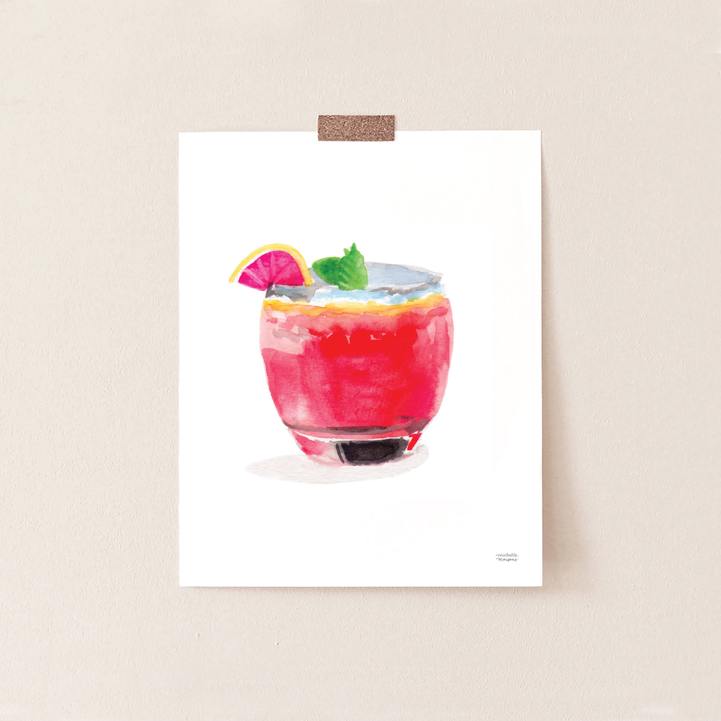 Blood Orange Cocktail Art Print