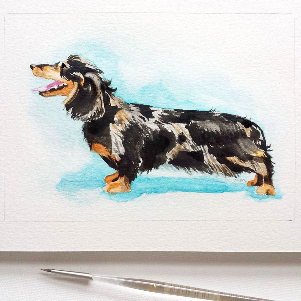 Custom Hand-painted Pet Portrait Illustration