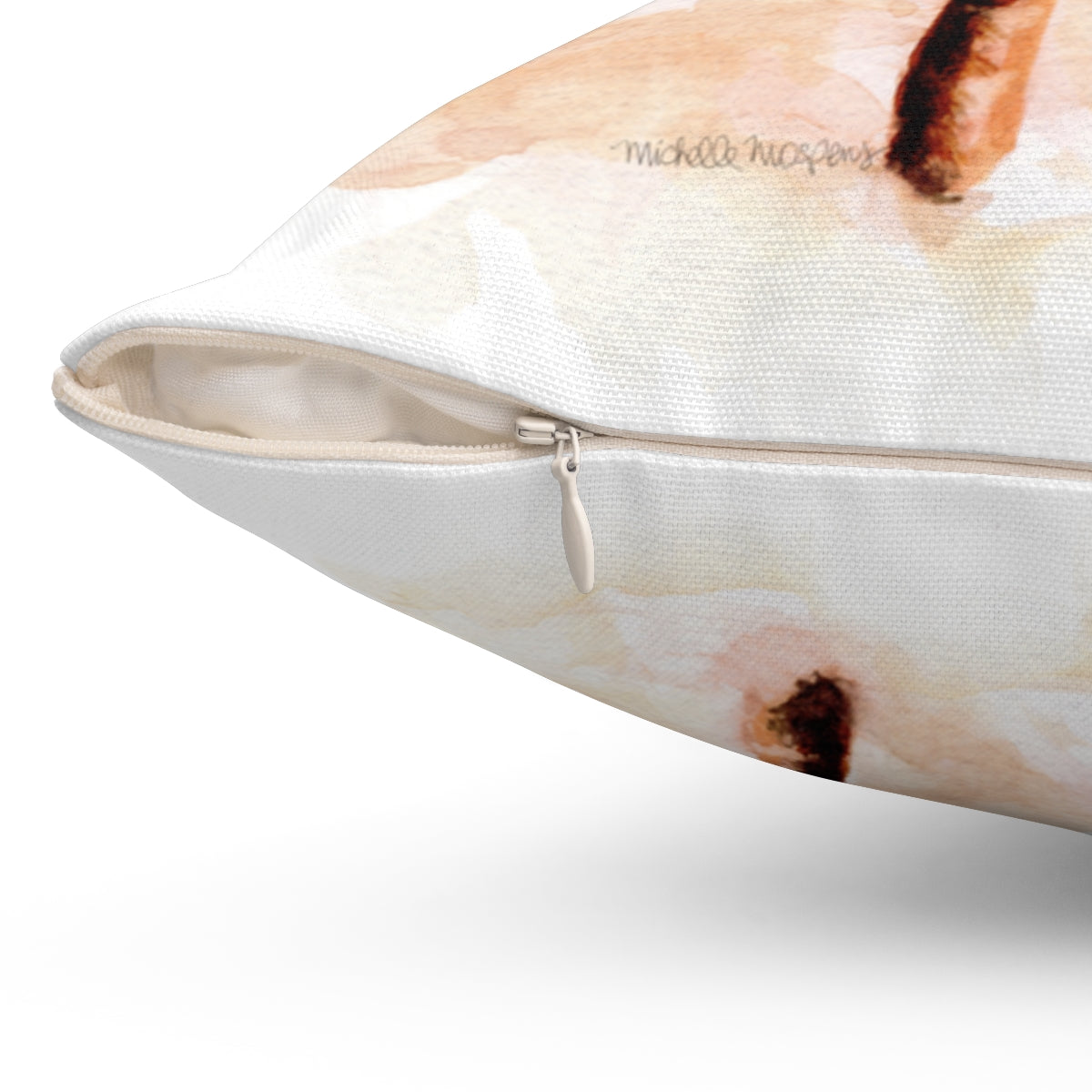 Watercolor Tropical Palm Trees Square Pillow by Artist Michelle Mospens