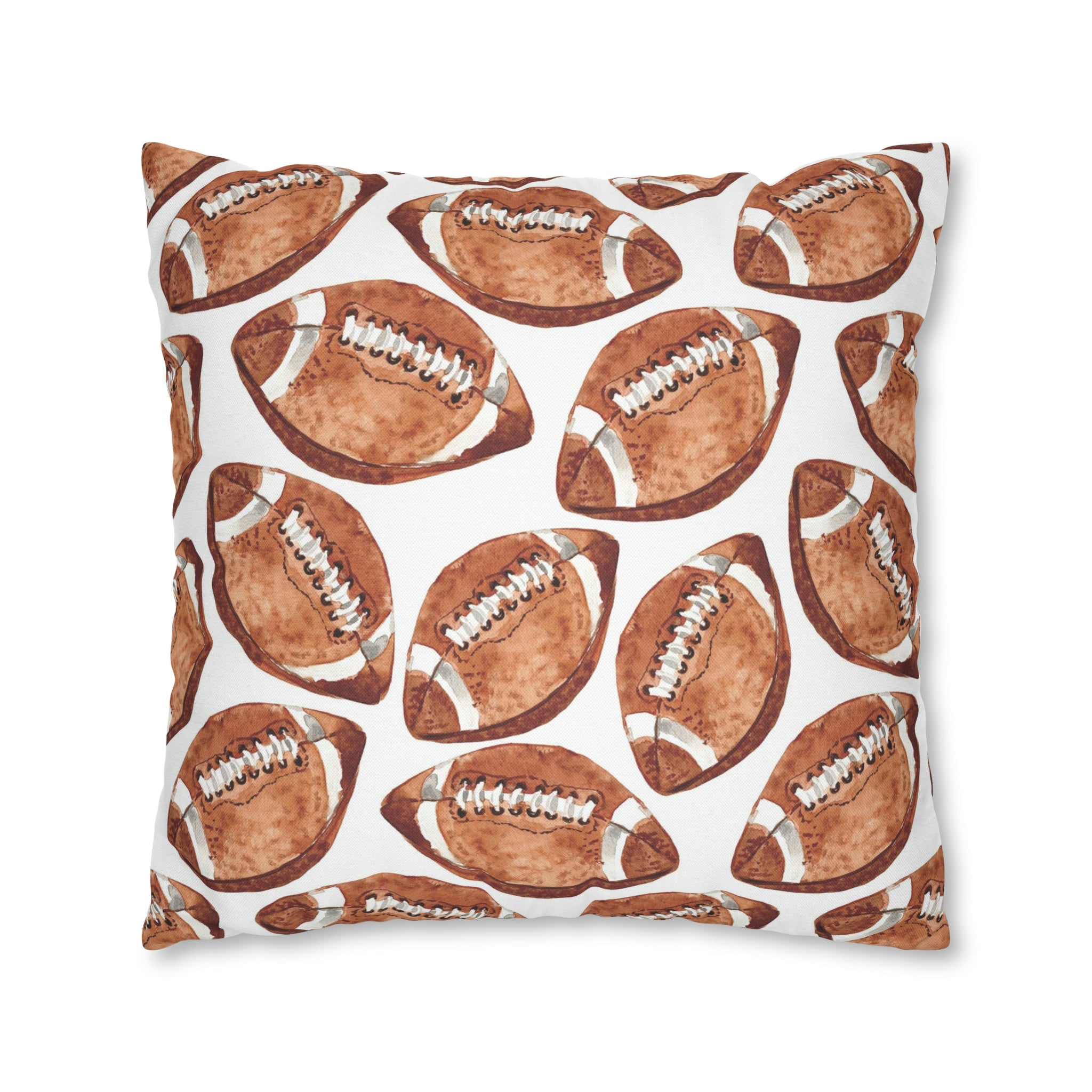 Watercolor Footballs Decorative Pillow Cover Case