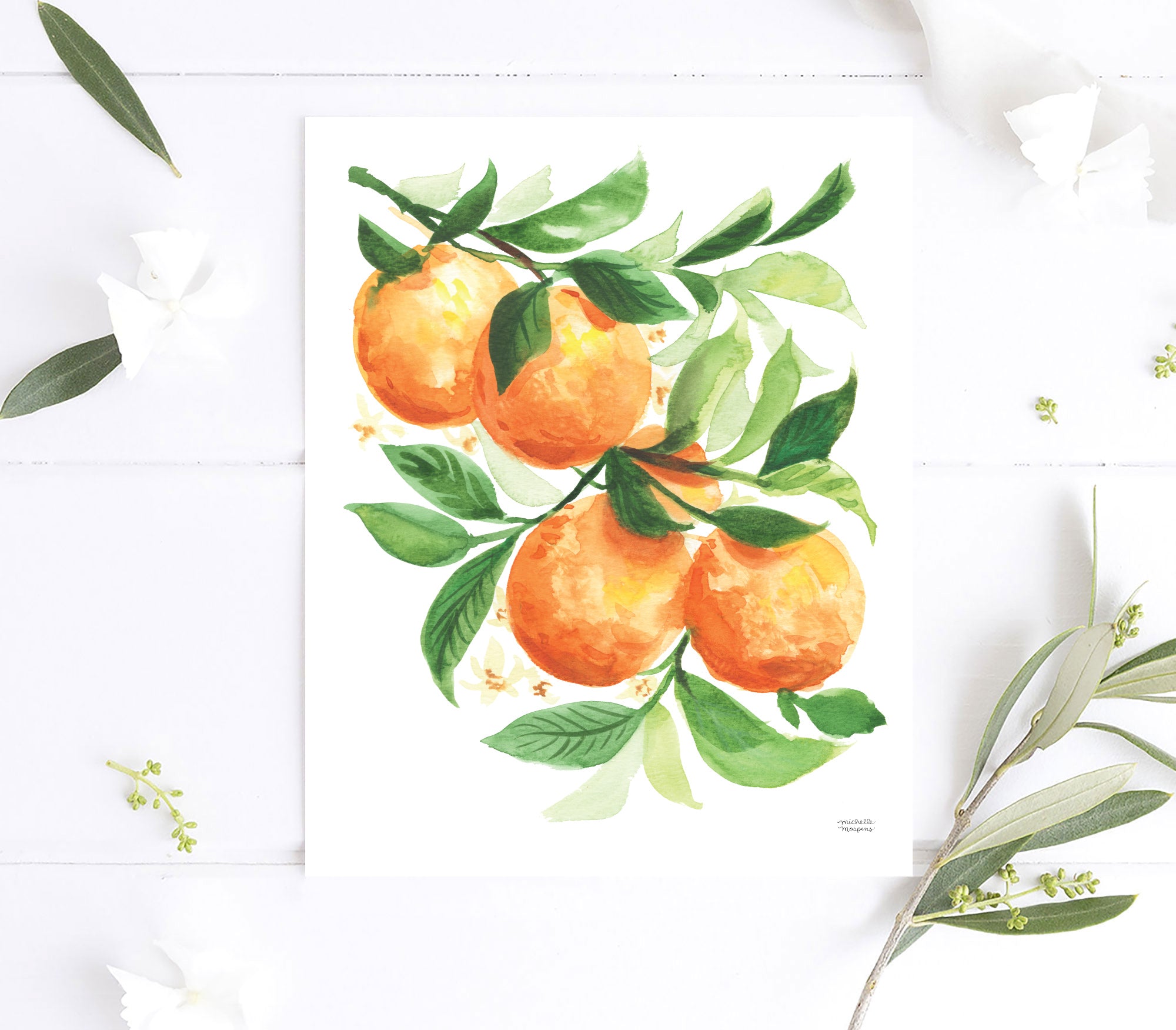 Watercolor Oranges No. 1 Art Print