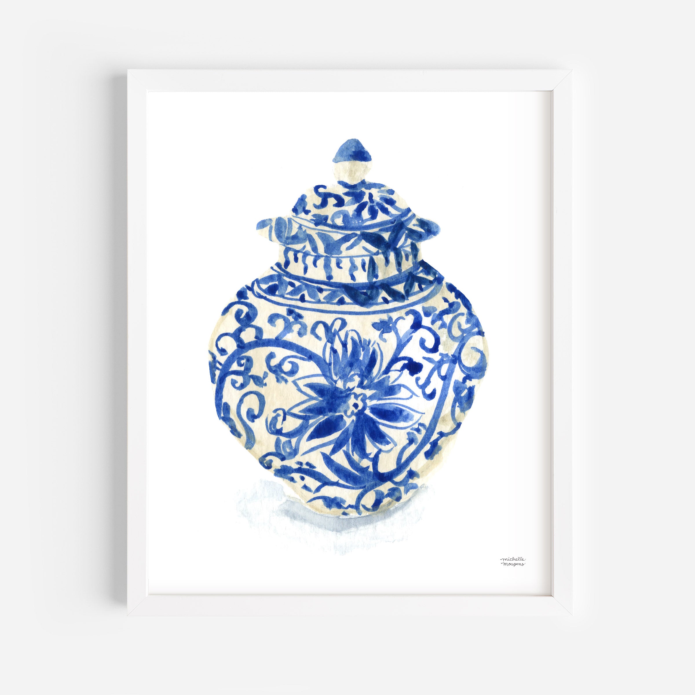 Watercolor Ginger Jar No4 Art Print