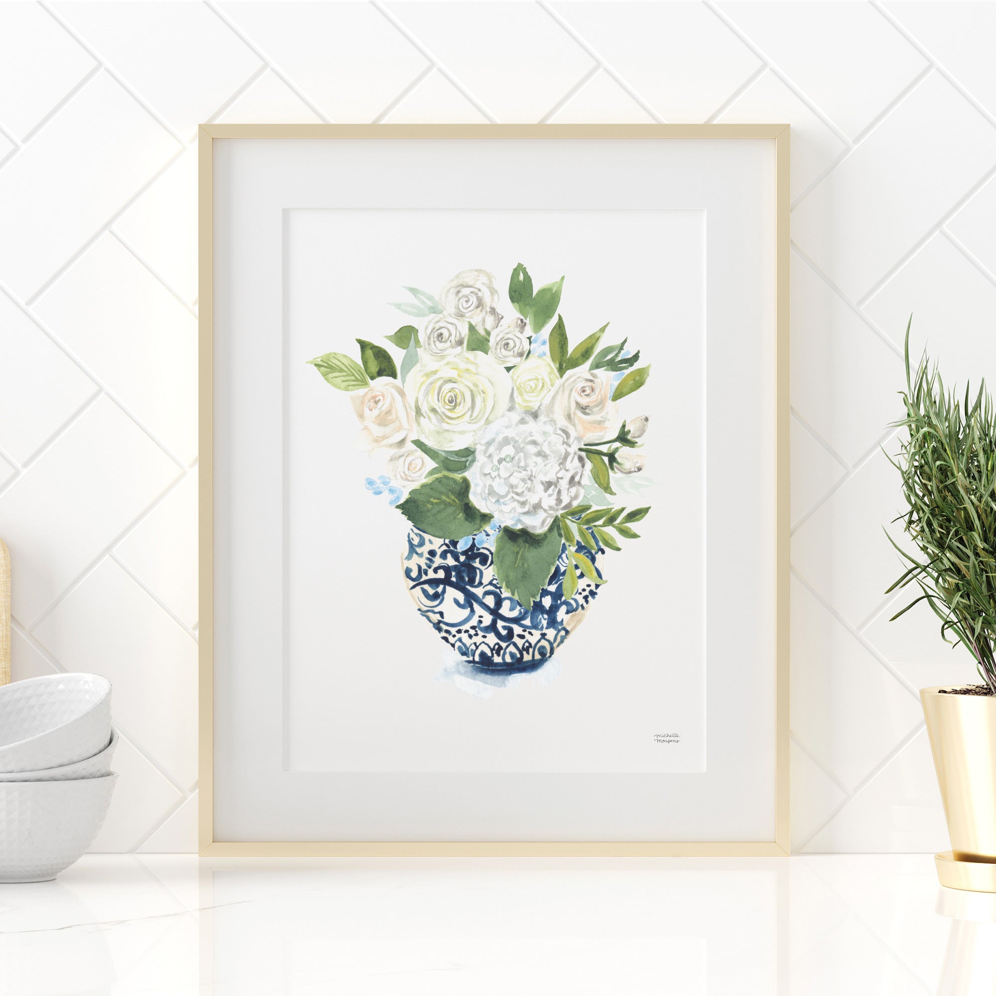 Ginger Jar Bouquet No12 Art Print