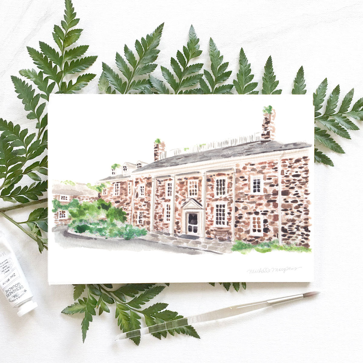 Custom Hand-painted House Illustration