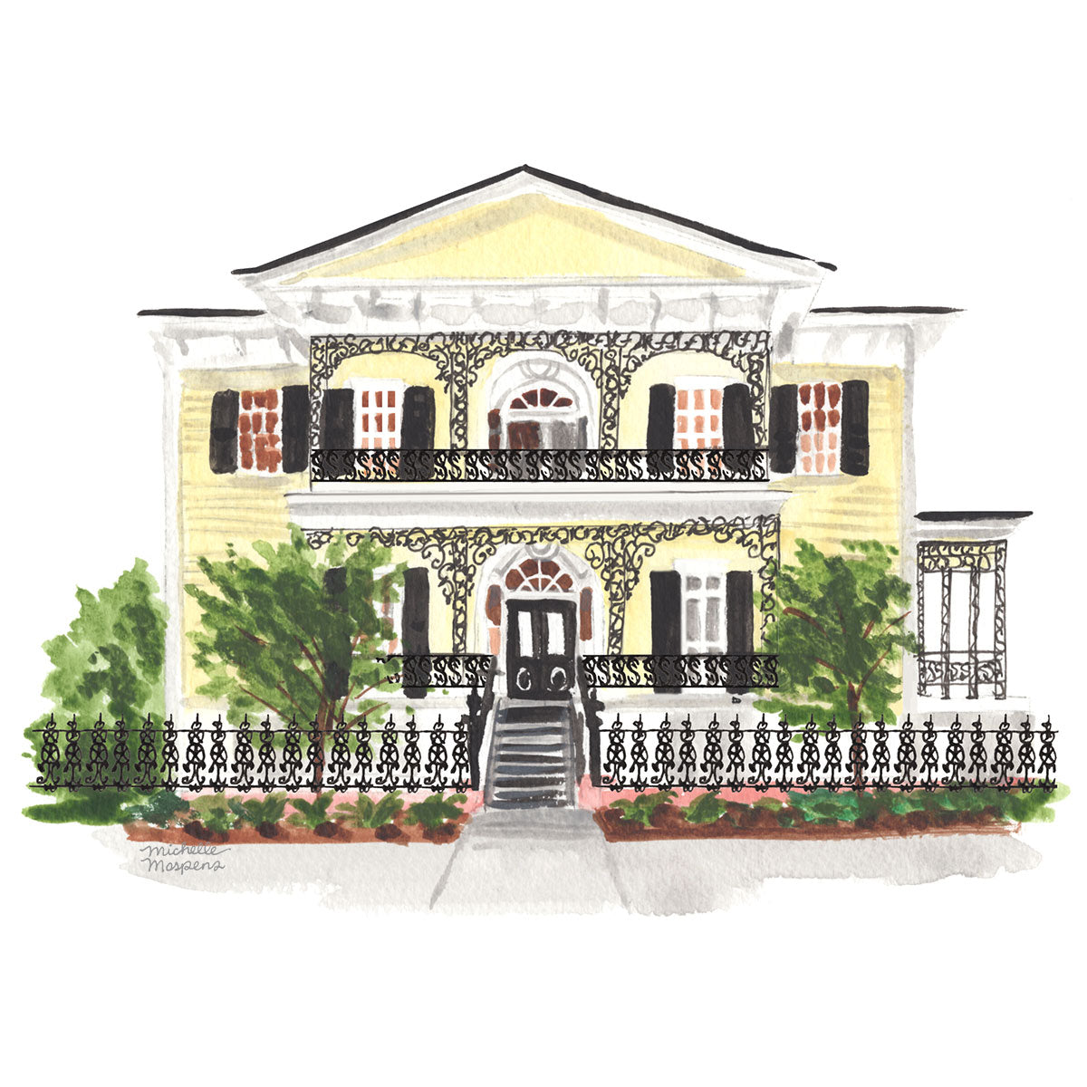 Custom Hand-painted House Illustration