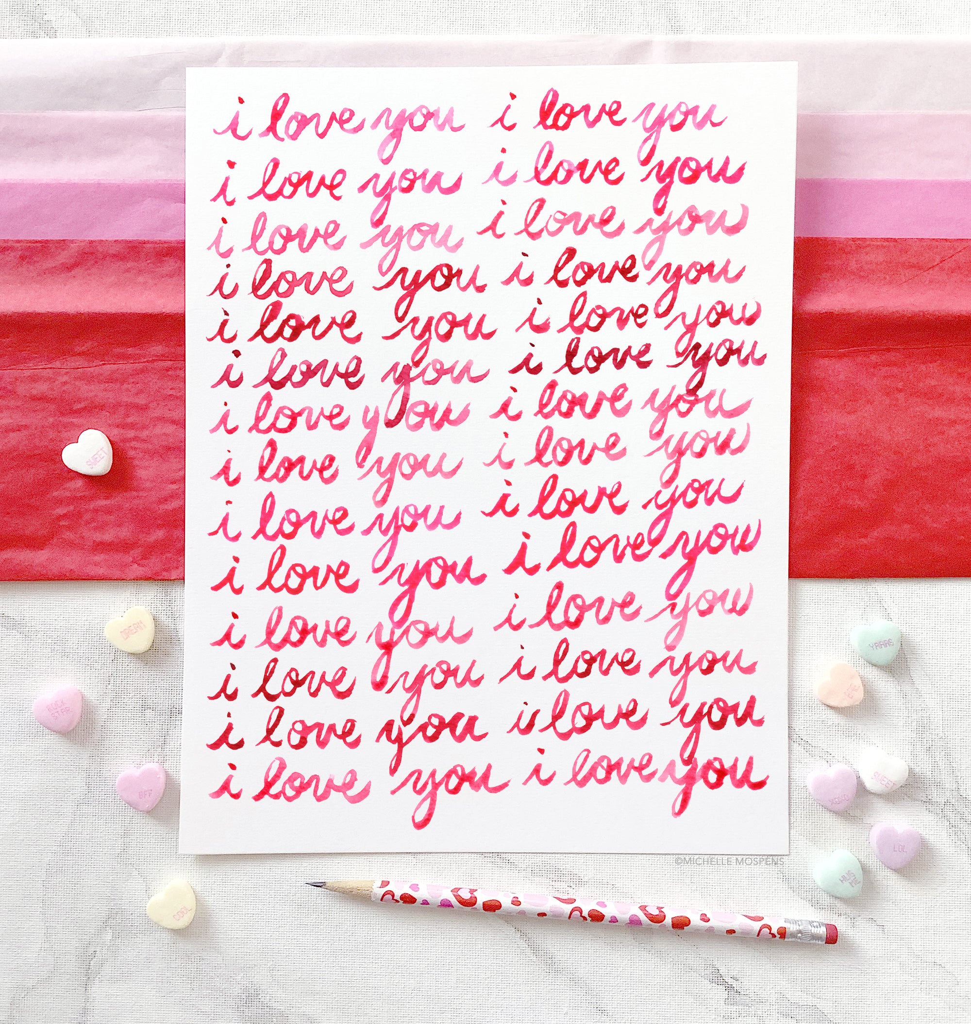 I Love You I Love You Art Print by Michelle Mospens