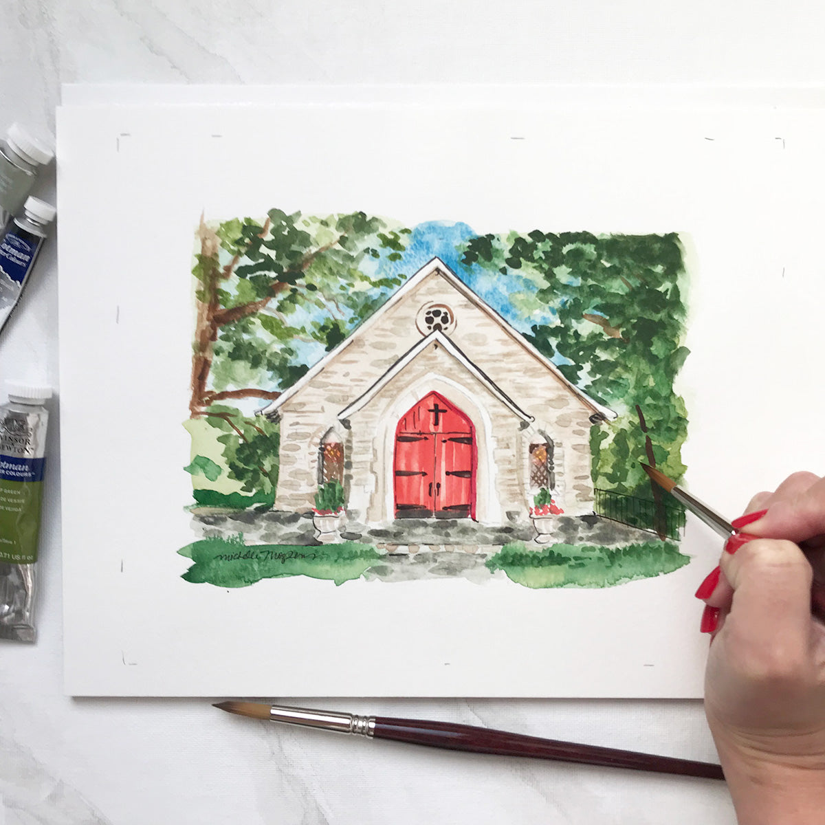 Log Cabin Church Georgia Art Print