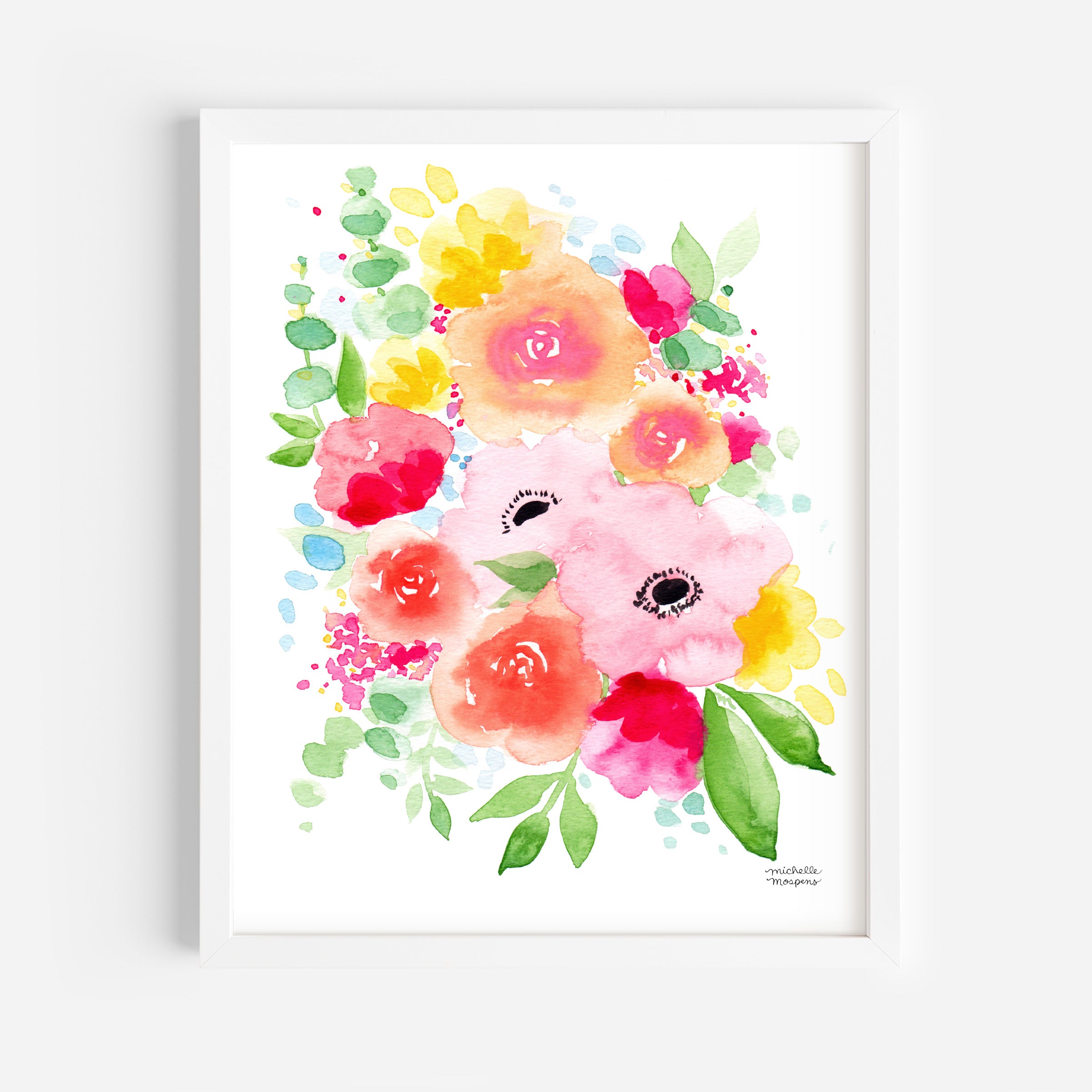Long Lasting Flowers Watercolor Wall Art Print