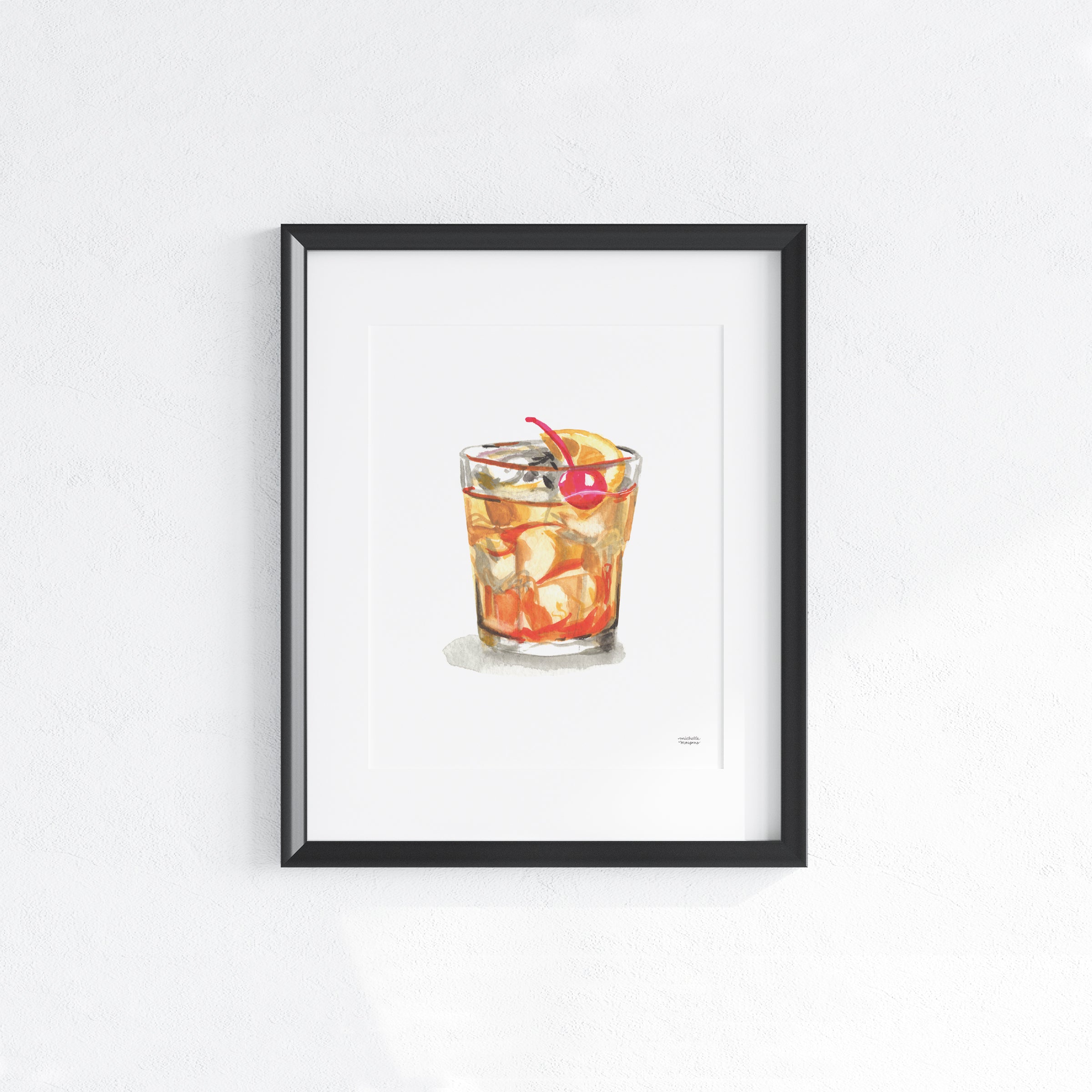 Old Fashioned Cocktail Art Print