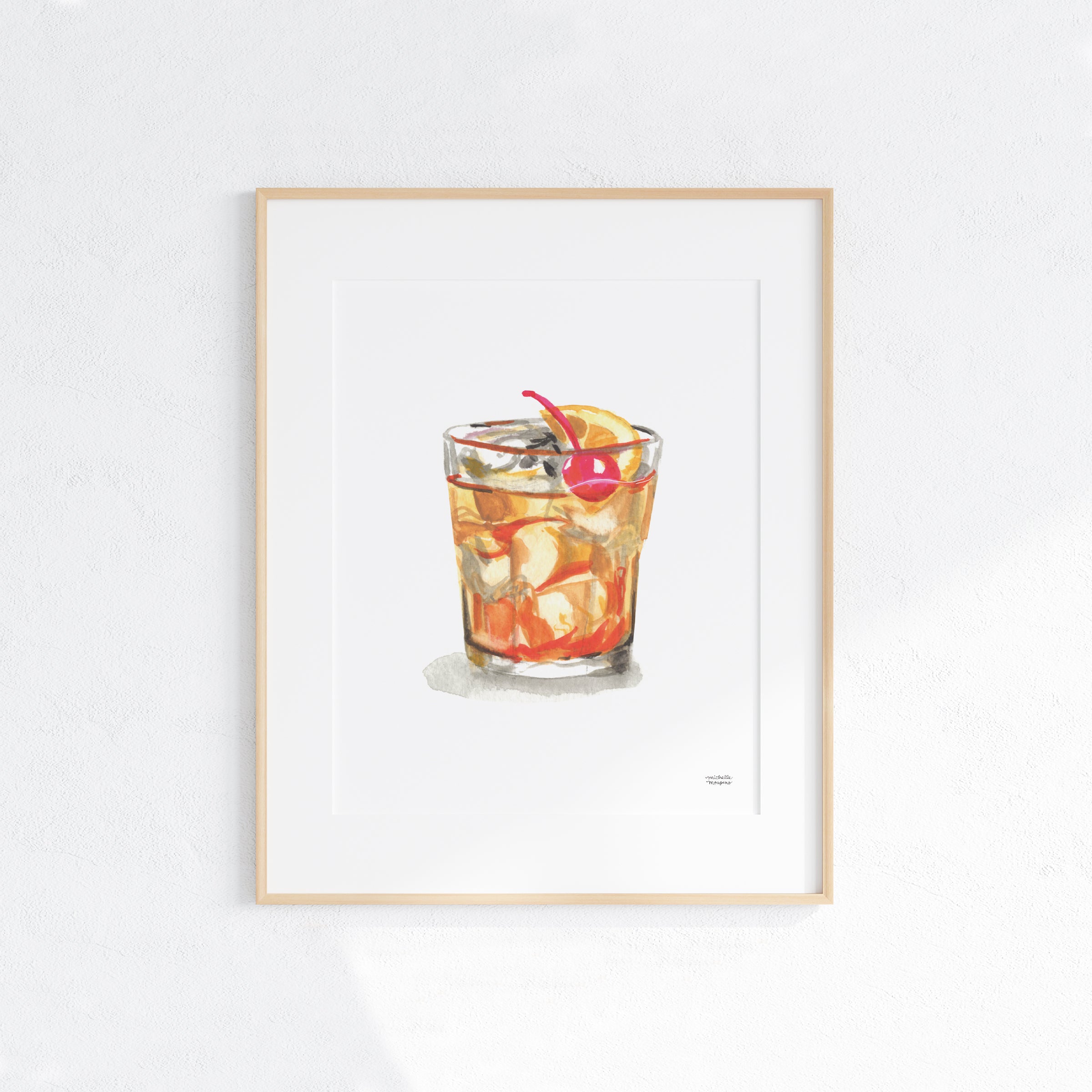 Old Fashioned Cocktail Art Print