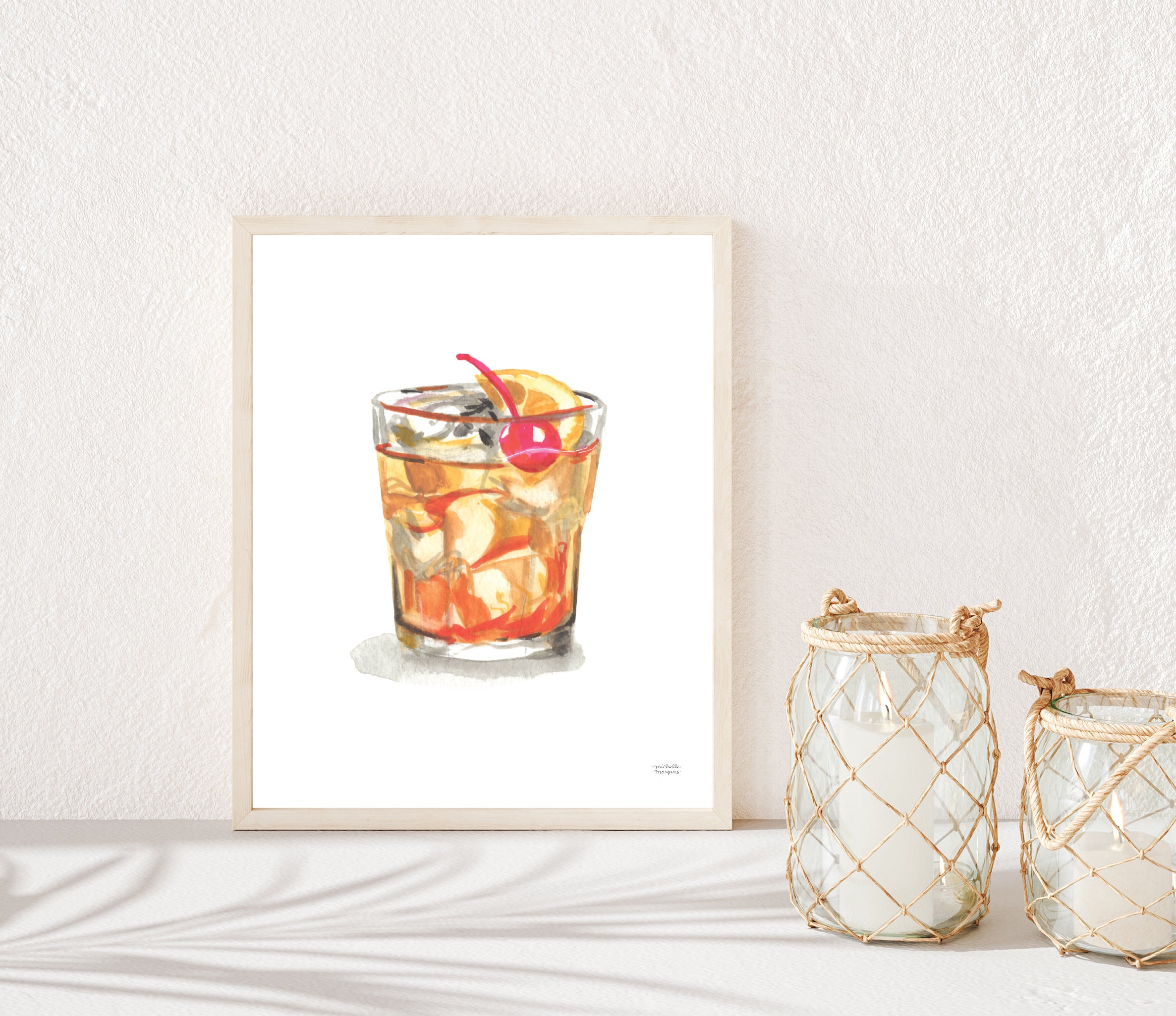 Old Fashioned Cocktail Art Print