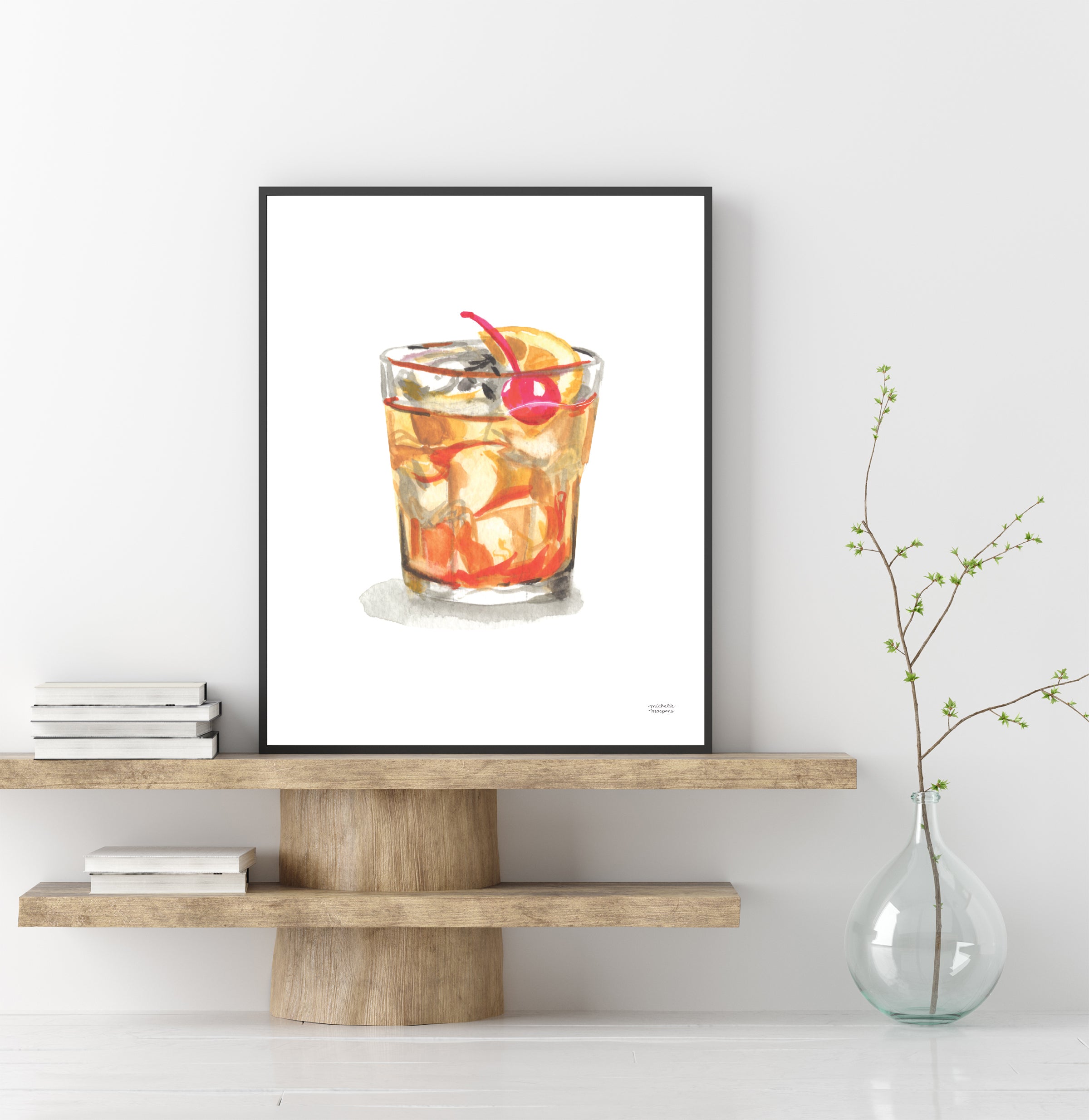 Old Fashioned Cocktail Art Print