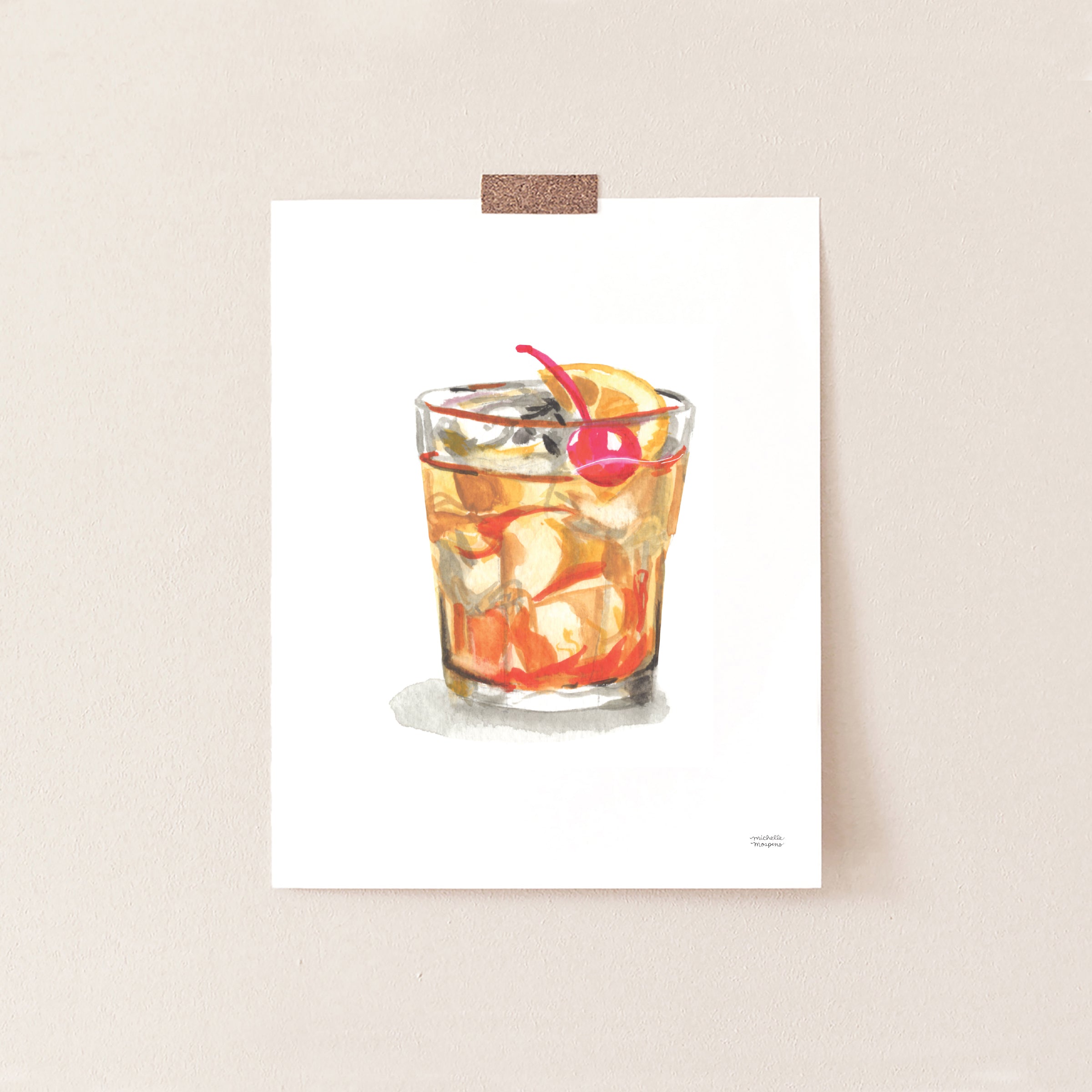 Old Fashioned Cocktail Art Print