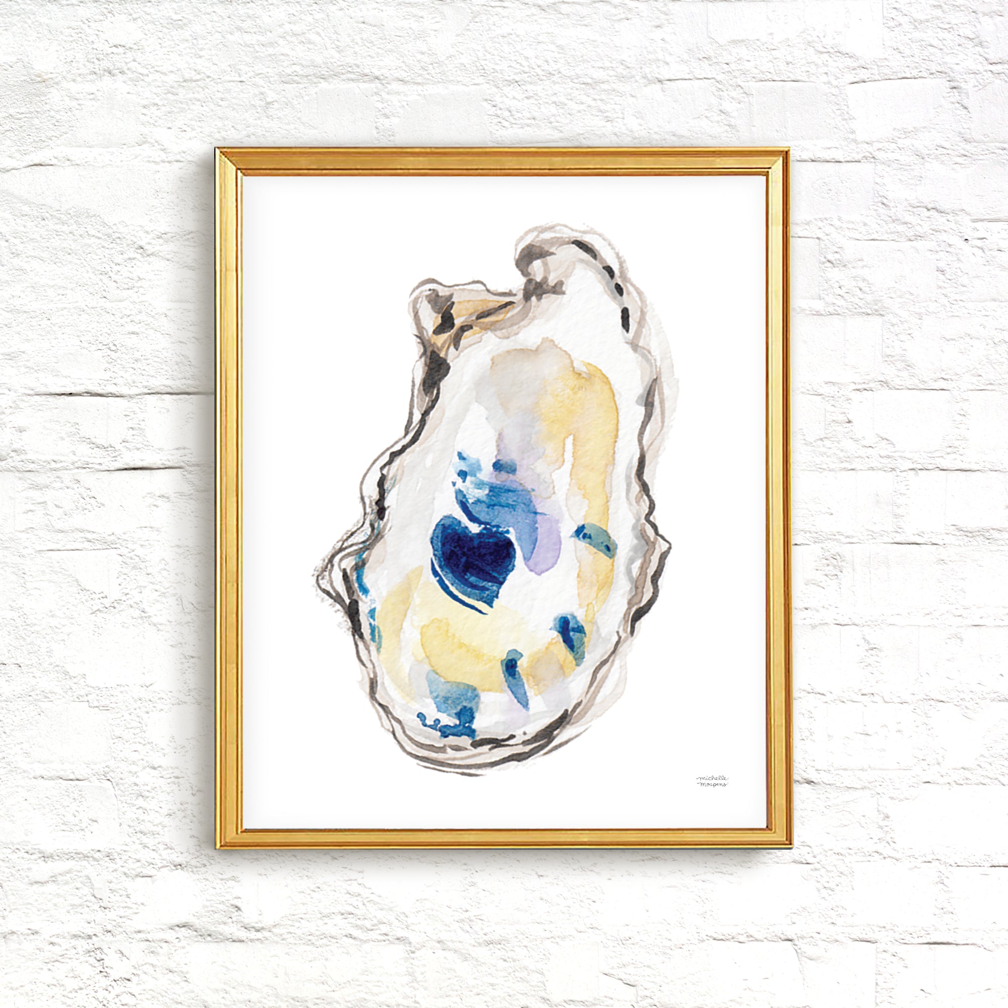 Watercolor Oyster No1 Coastal Wall Art Print