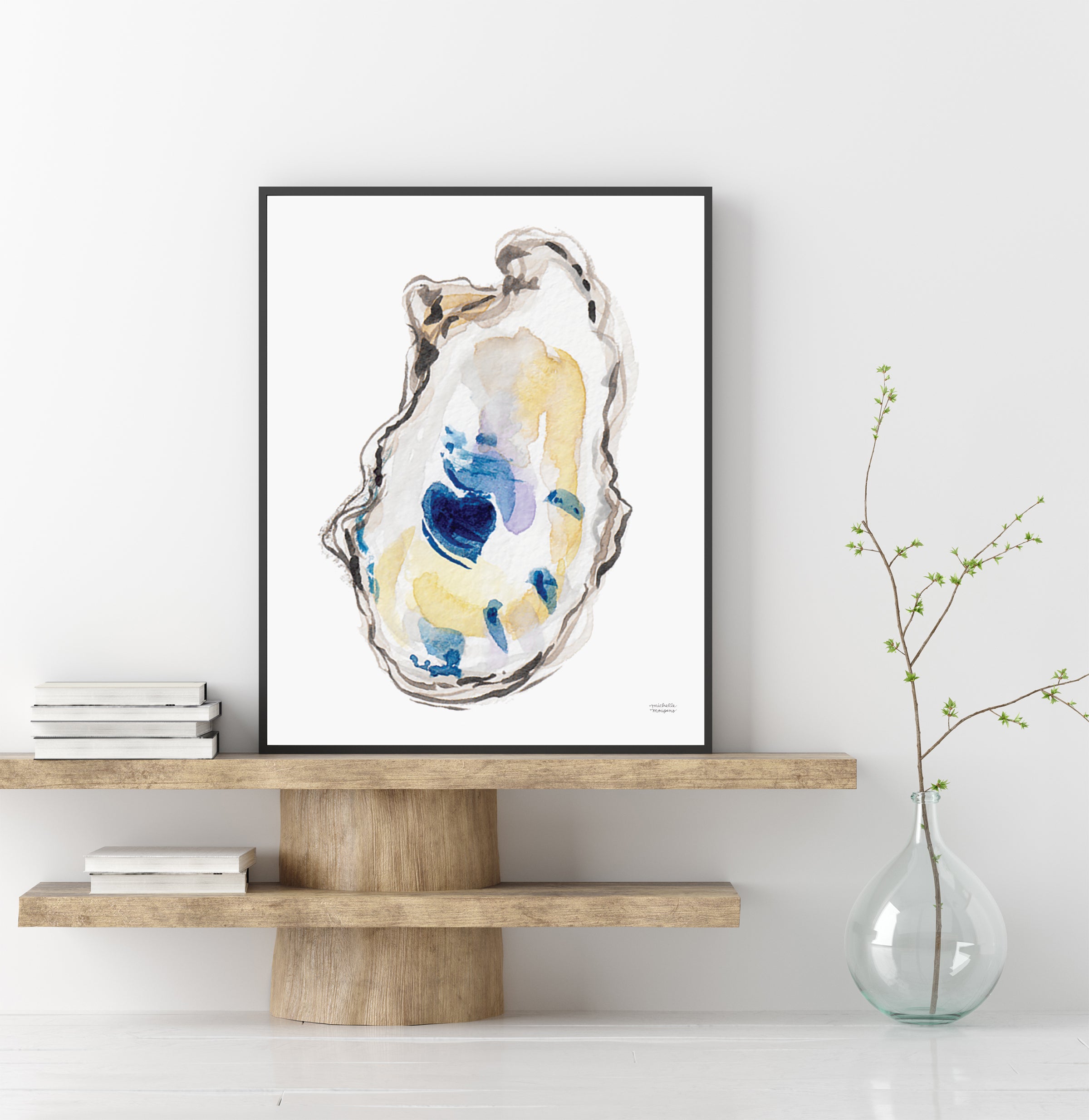 Watercolor Oyster No1 Coastal Wall Art Print