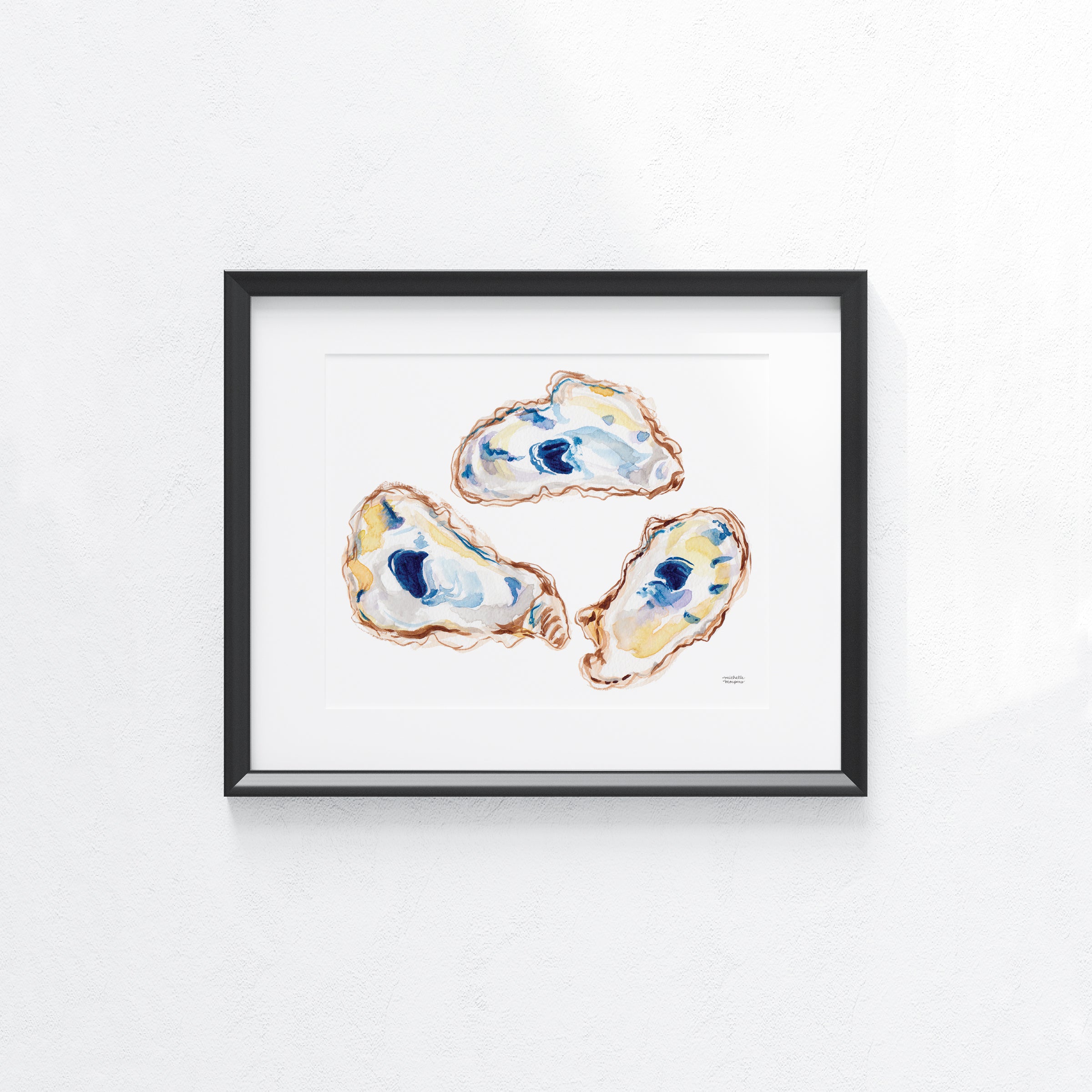 Watercolor Oysters No11 Wall Art Print Coastal Decor