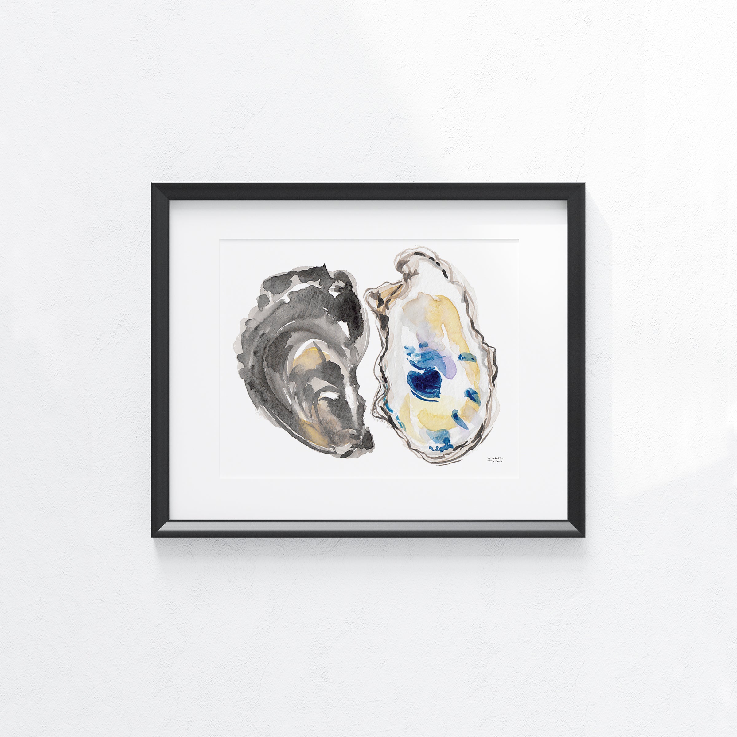 Watercolor Oysters No2 Unframed Wall Art Print Coastal Wall Decor