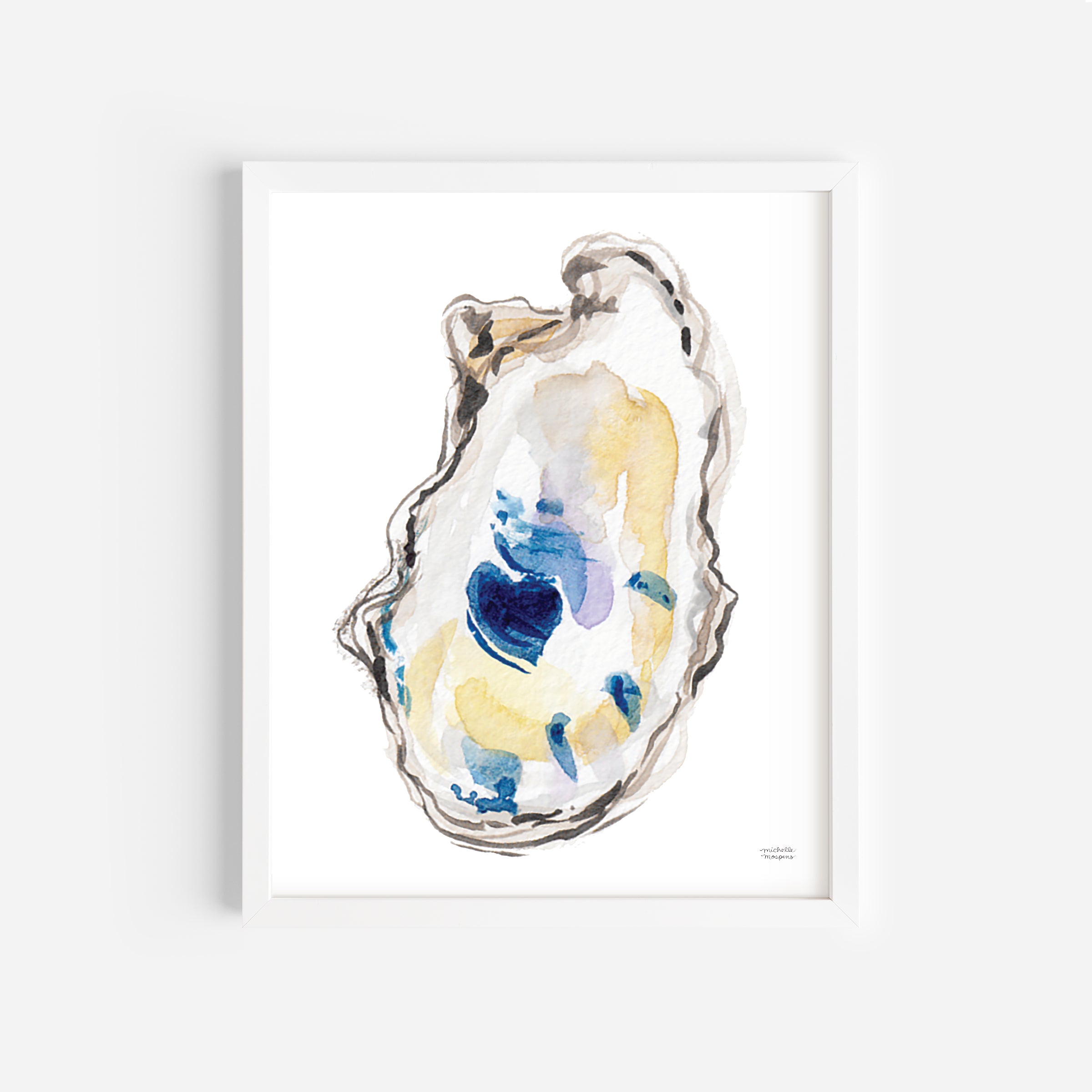 Watercolor Oyster No1 Coastal Wall Art Print