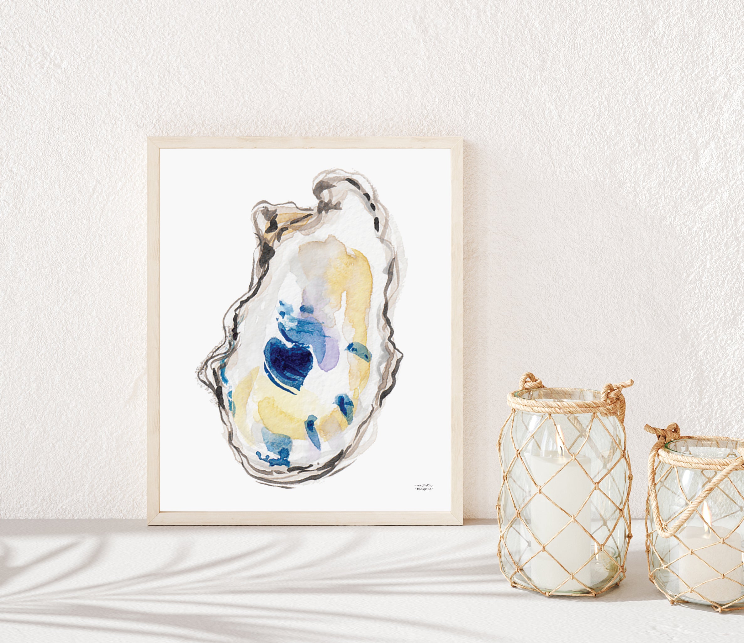 Watercolor Oyster No1 Coastal Wall Art Print