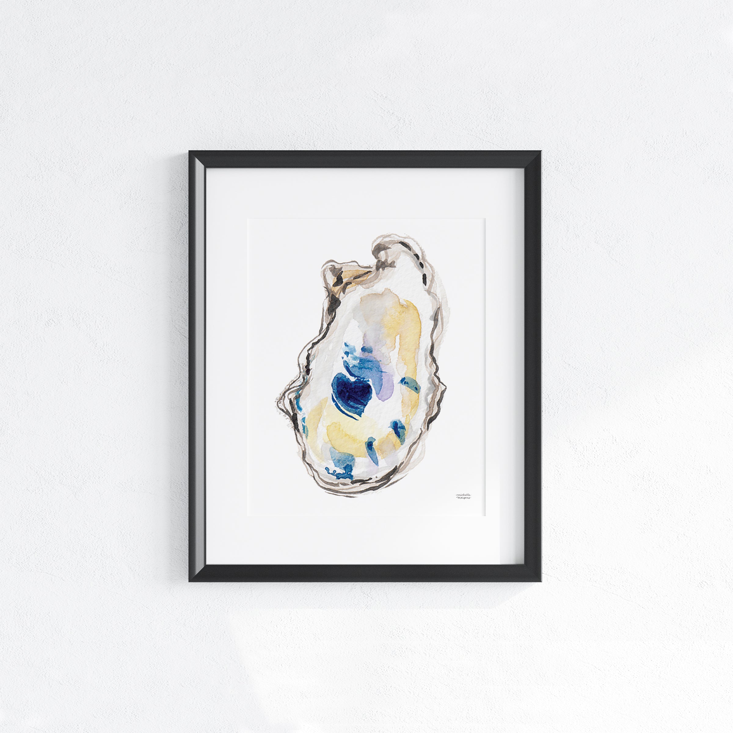 Watercolor Oyster No1 Coastal Wall Art Print