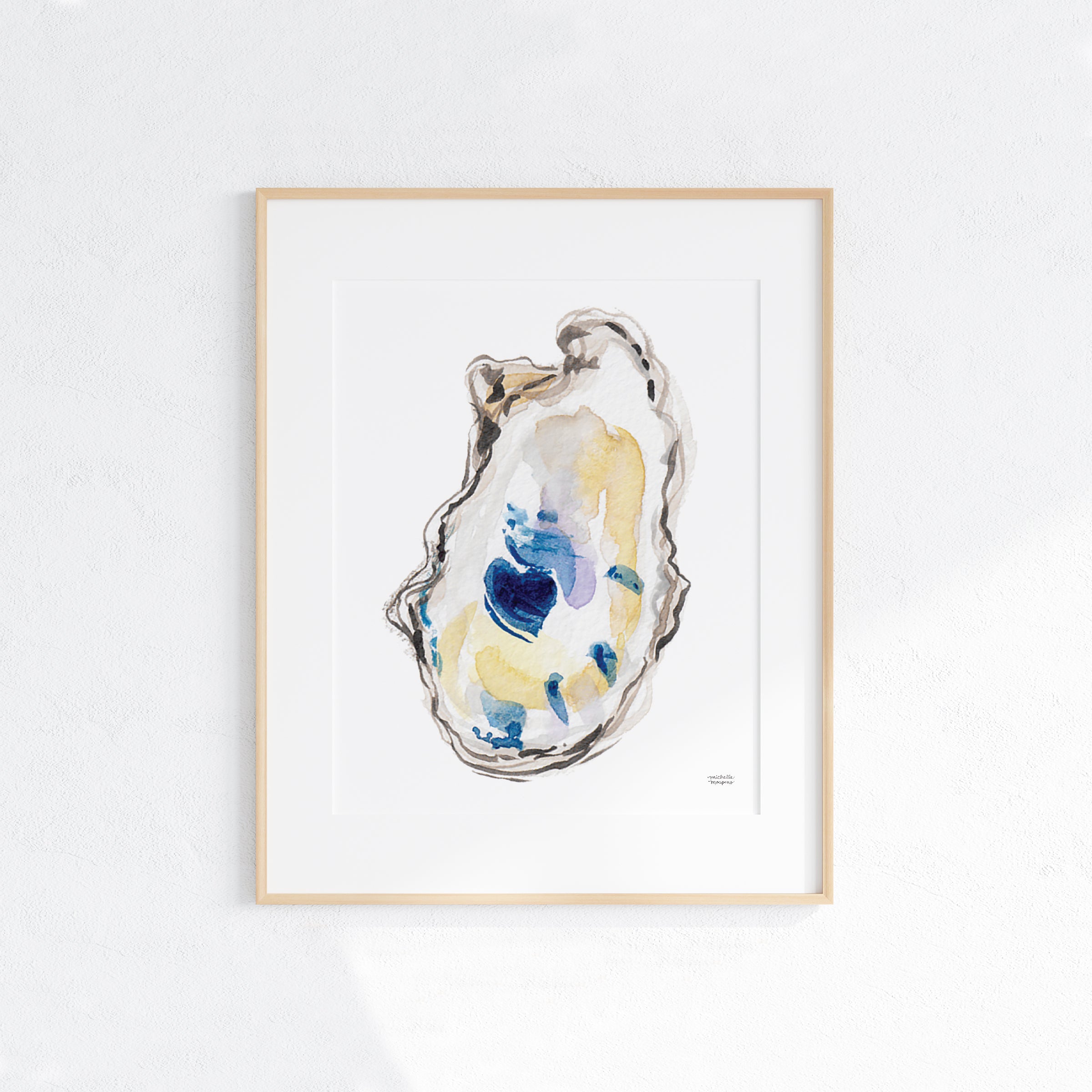 Watercolor Oyster No1 Coastal Wall Art Print