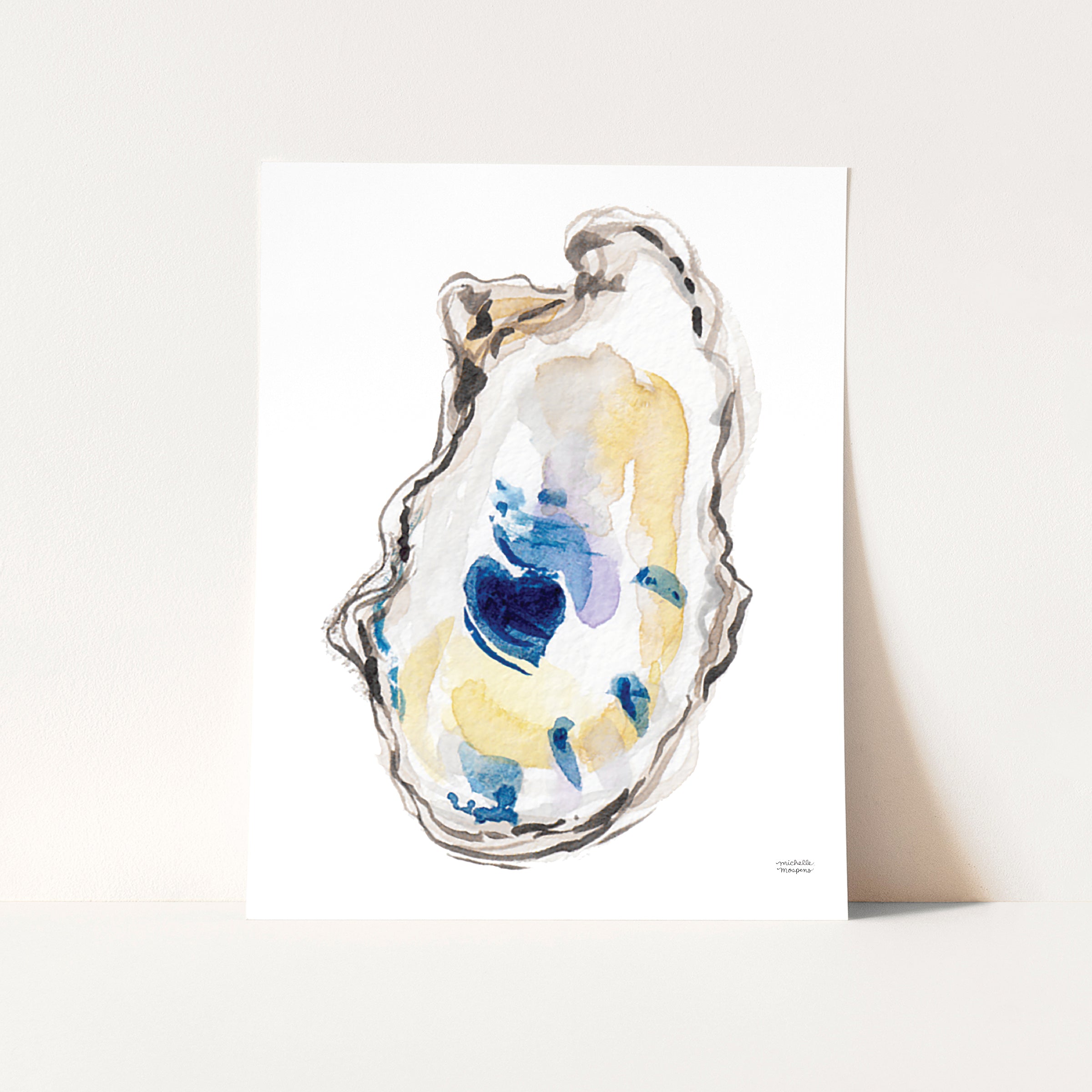 Watercolor Oyster No1 Coastal Wall Art Print