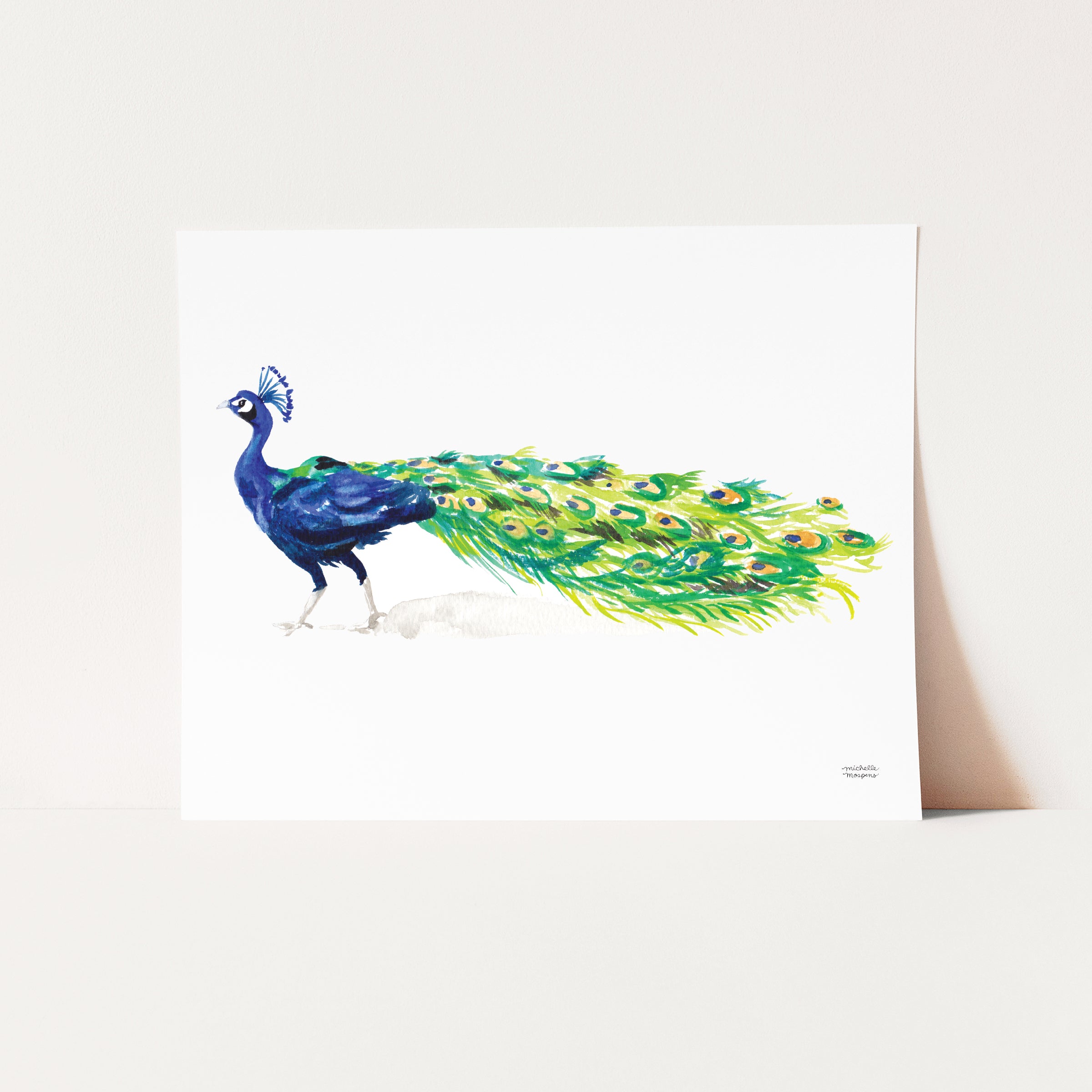 Watercolor Peacock No. 2 Wall Art Print