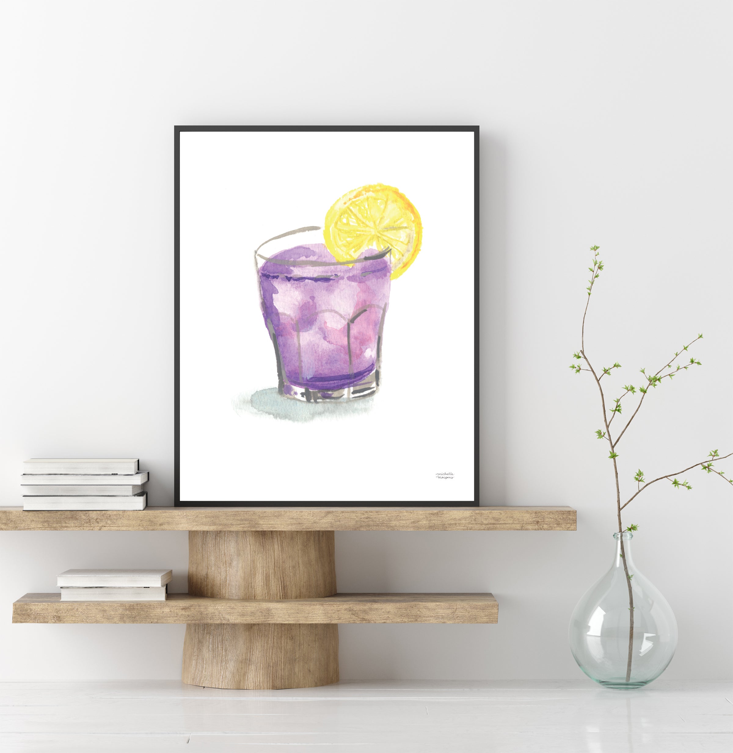 Purple Orchid Cocktail Art Print