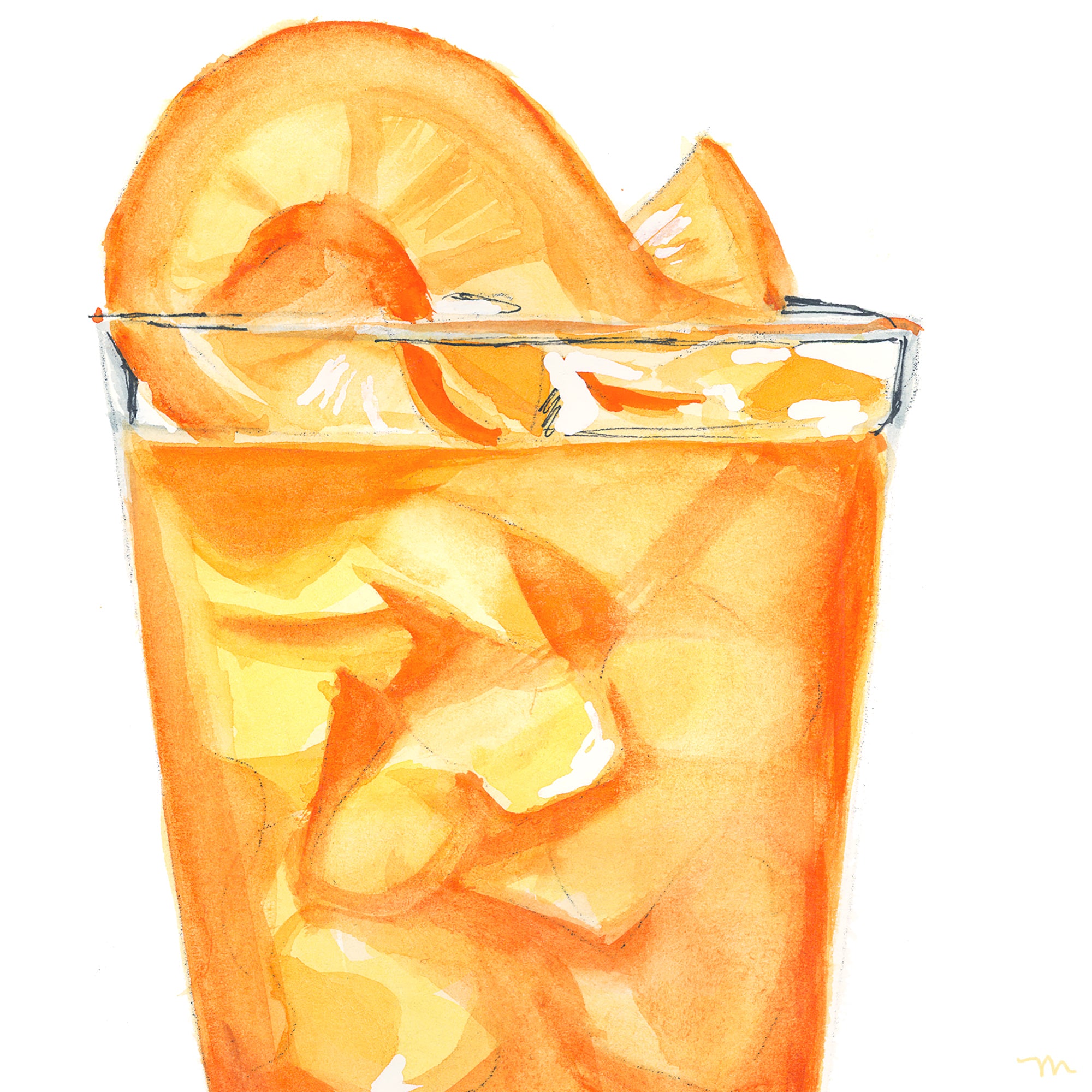 Screwdriver Cocktail Art Print