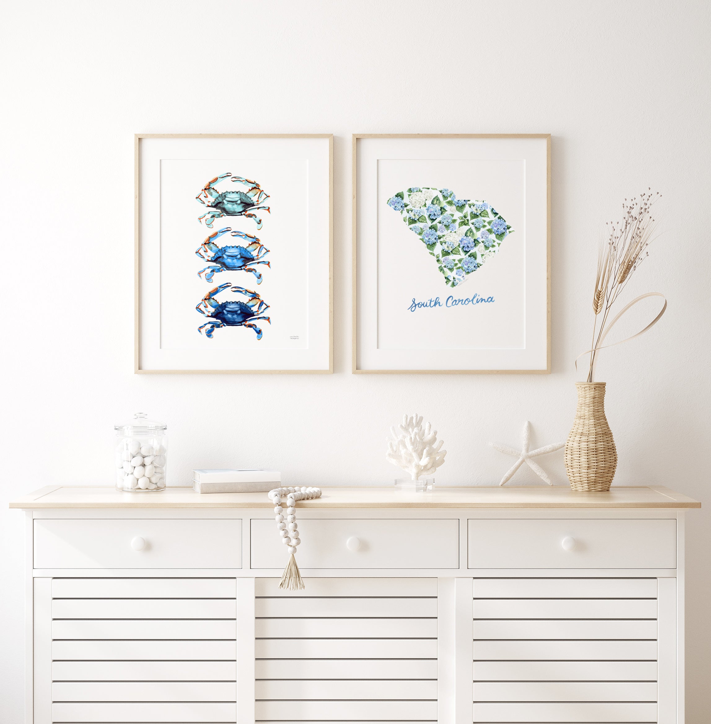 South Carolina Duo Watercolor Prints Set of 2