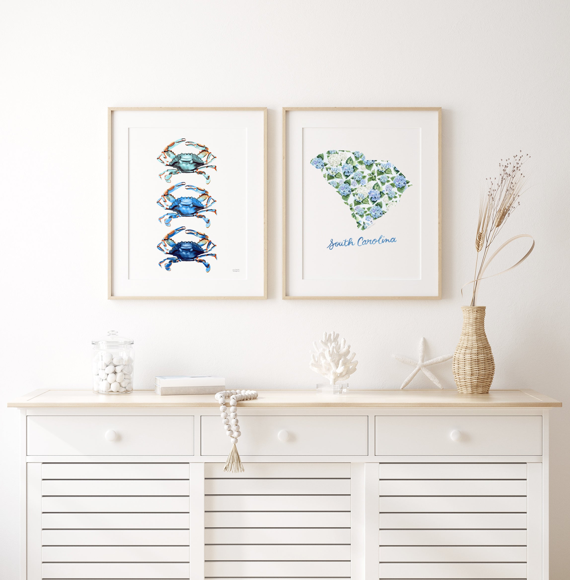 South Carolina Duo Watercolor Prints Set of 2