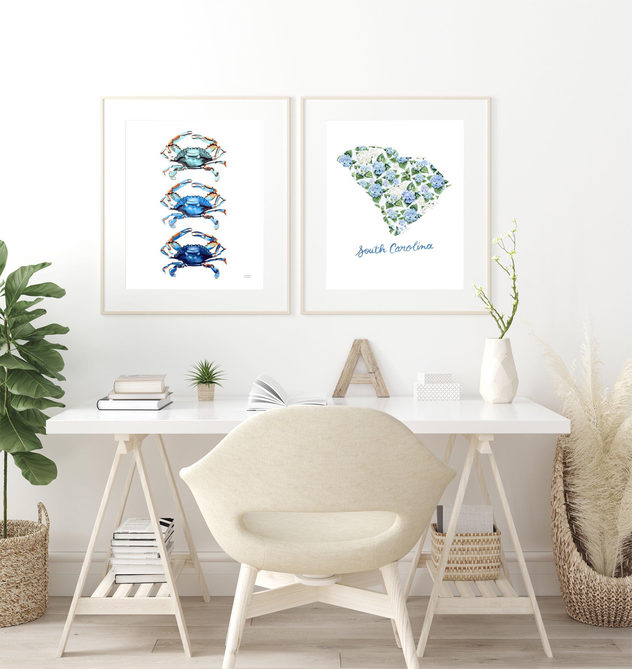 South Carolina Duo Watercolor Prints Set of 2