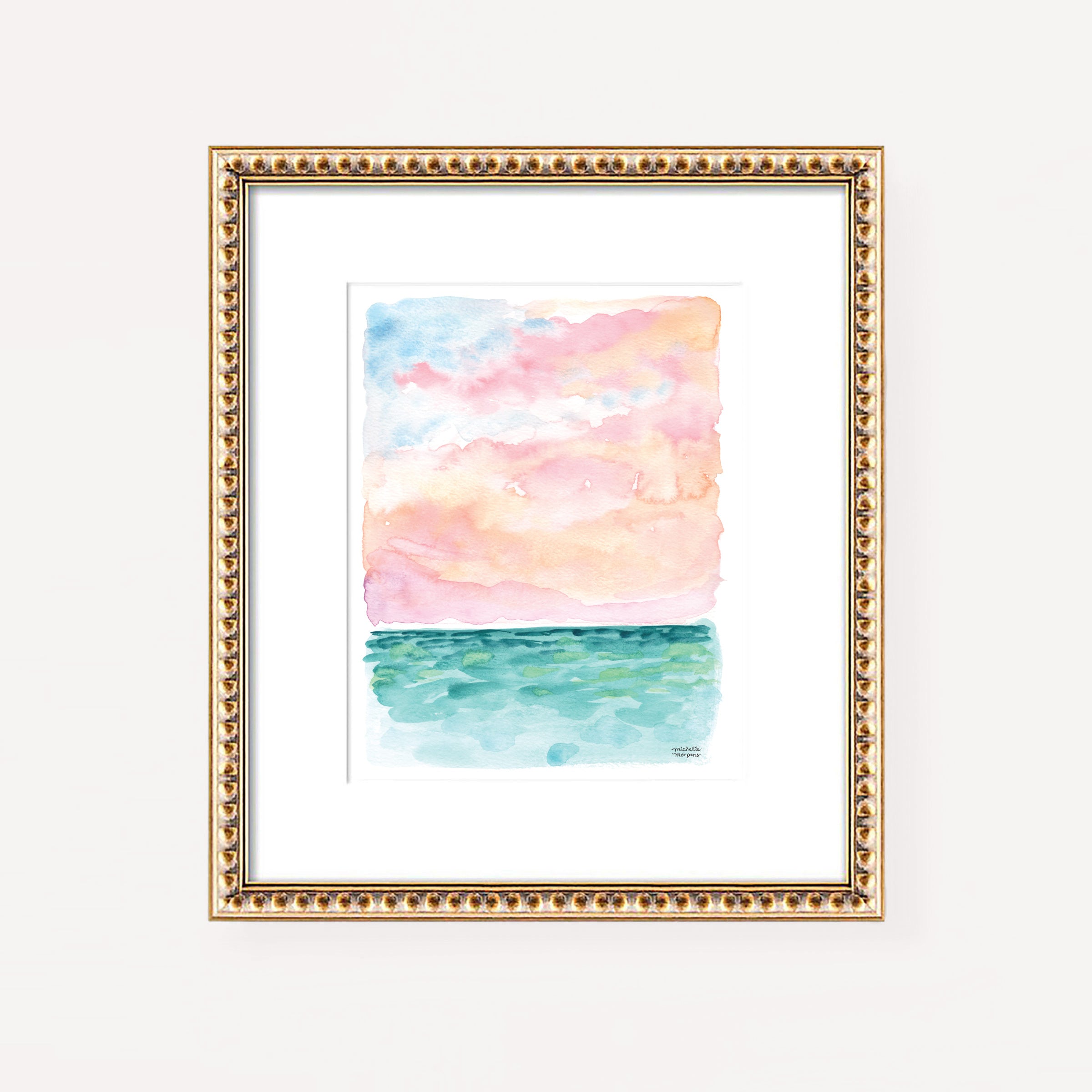 Watercolor Abstract Seascape No. 3 Wall Art Print Unframed