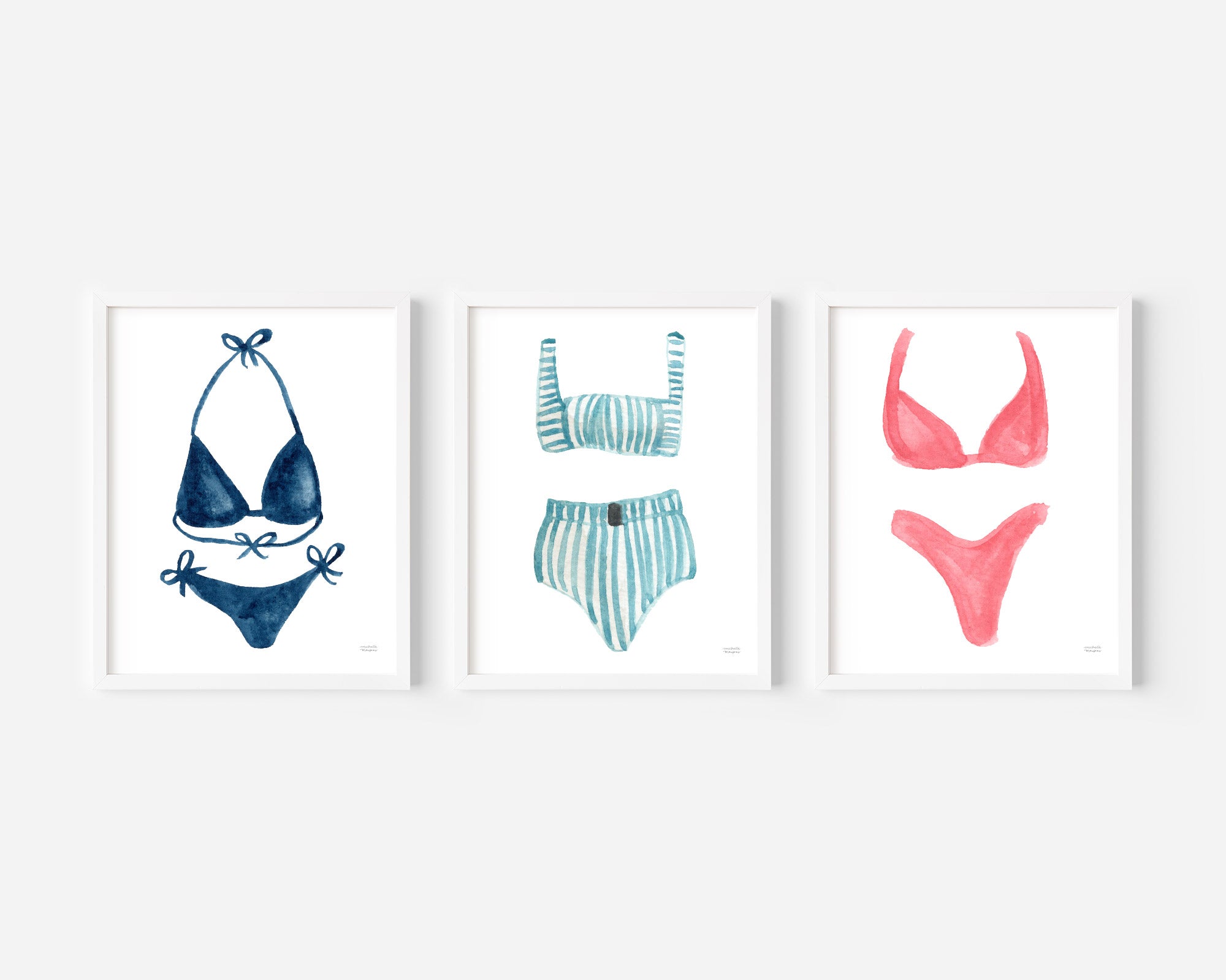 Bathing Suits Wall Art Print Set