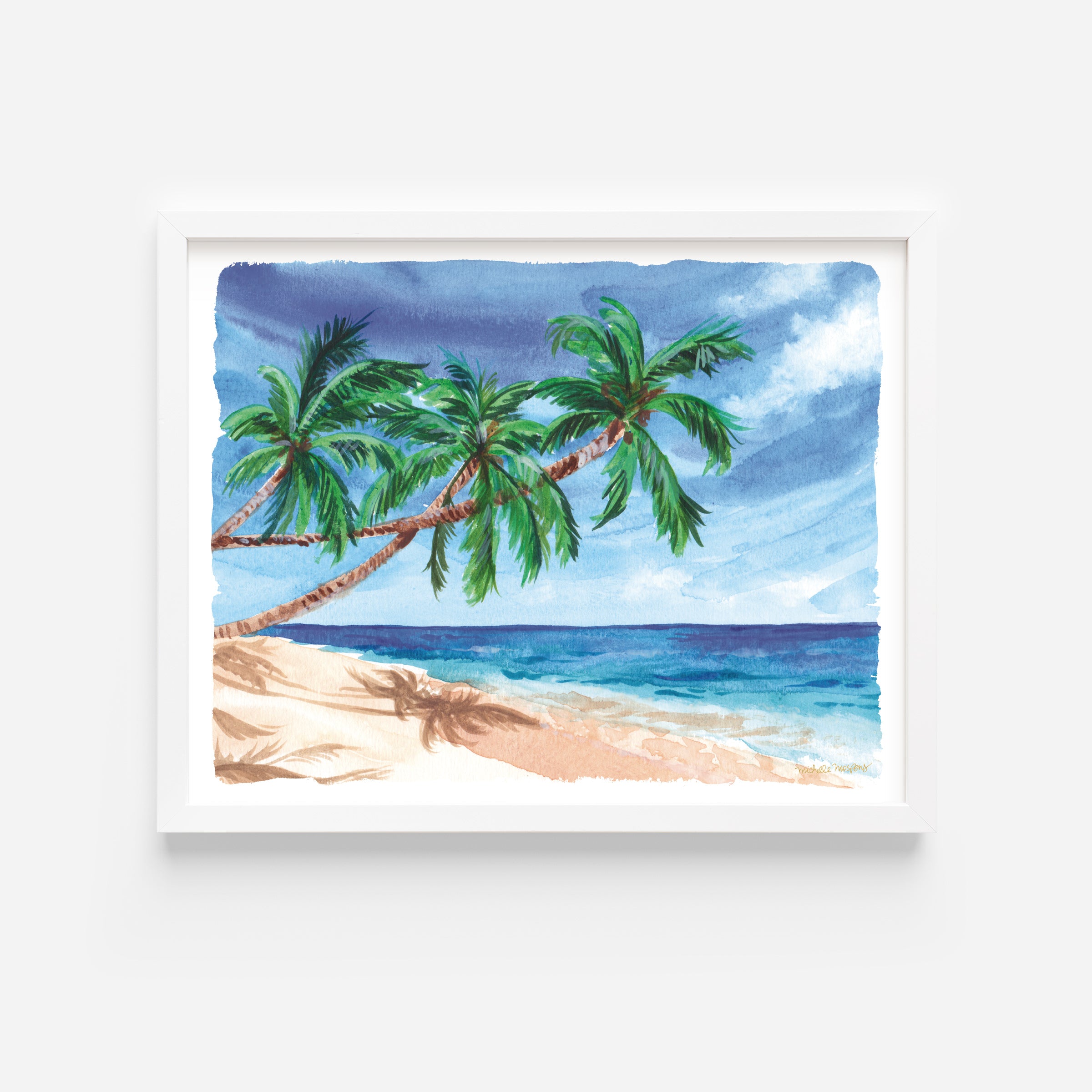 Tropical Island Vibes Watercolor Wall Art Print