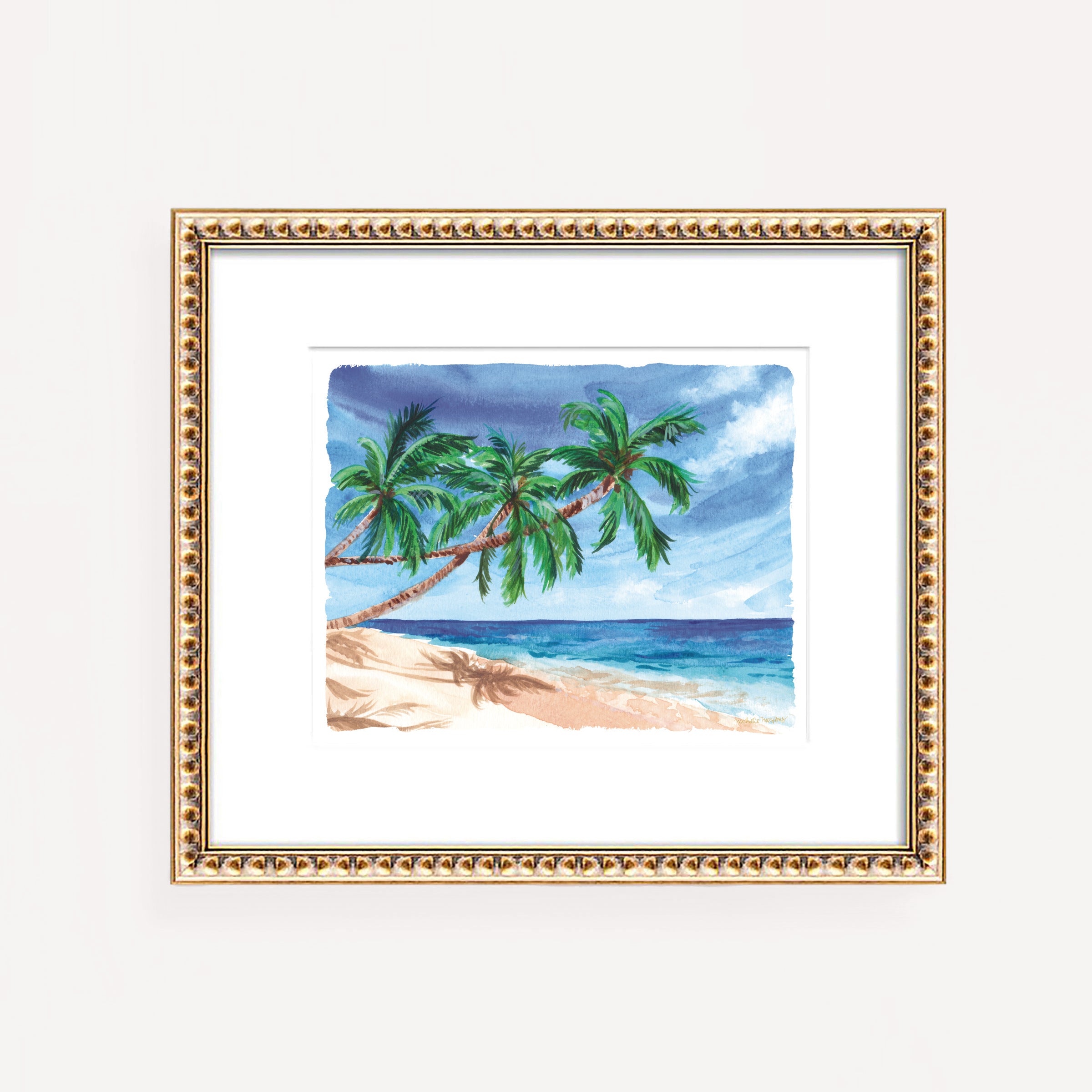 Tropical Island Vibes Watercolor Wall Art Print