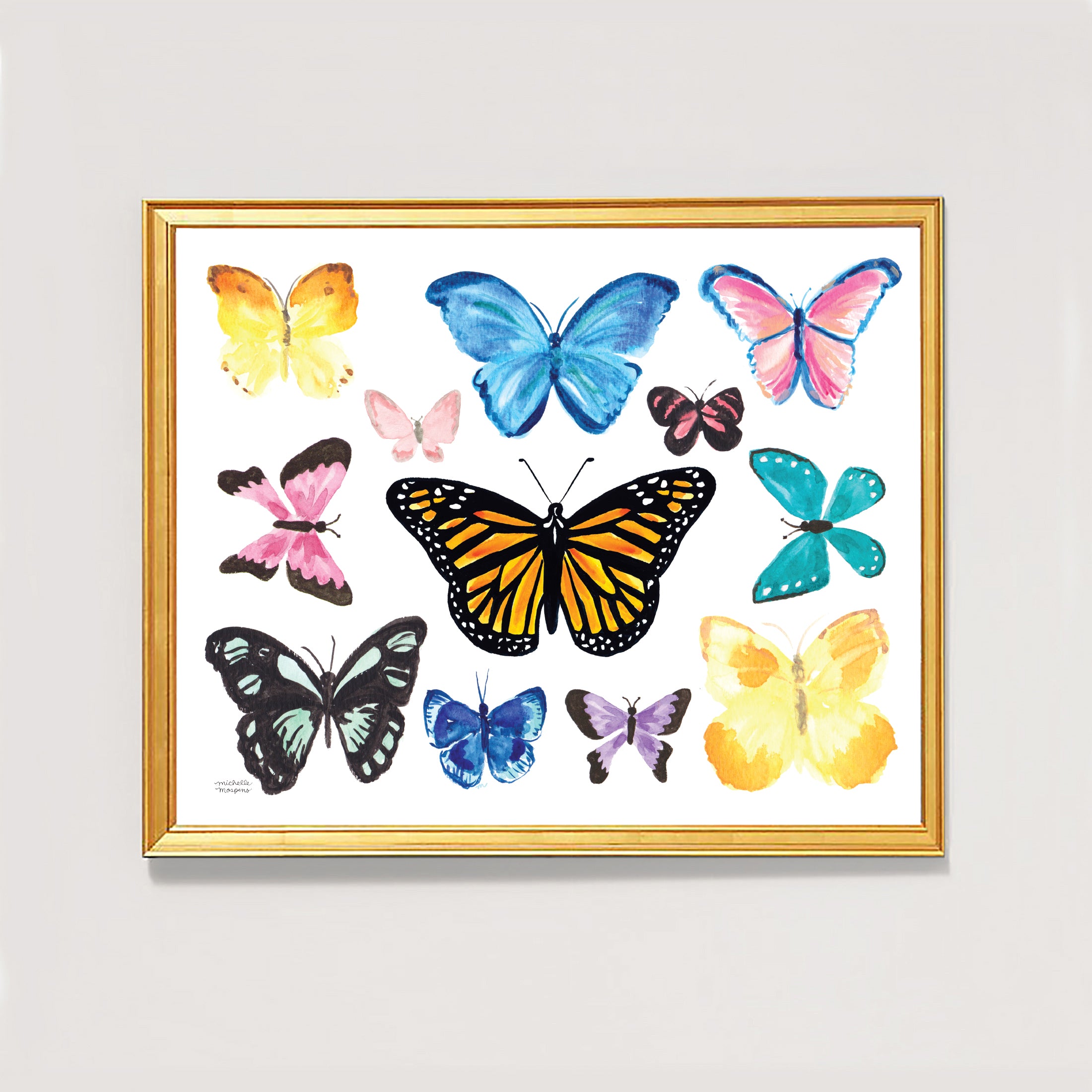 Watercolor Butterflies Art Print