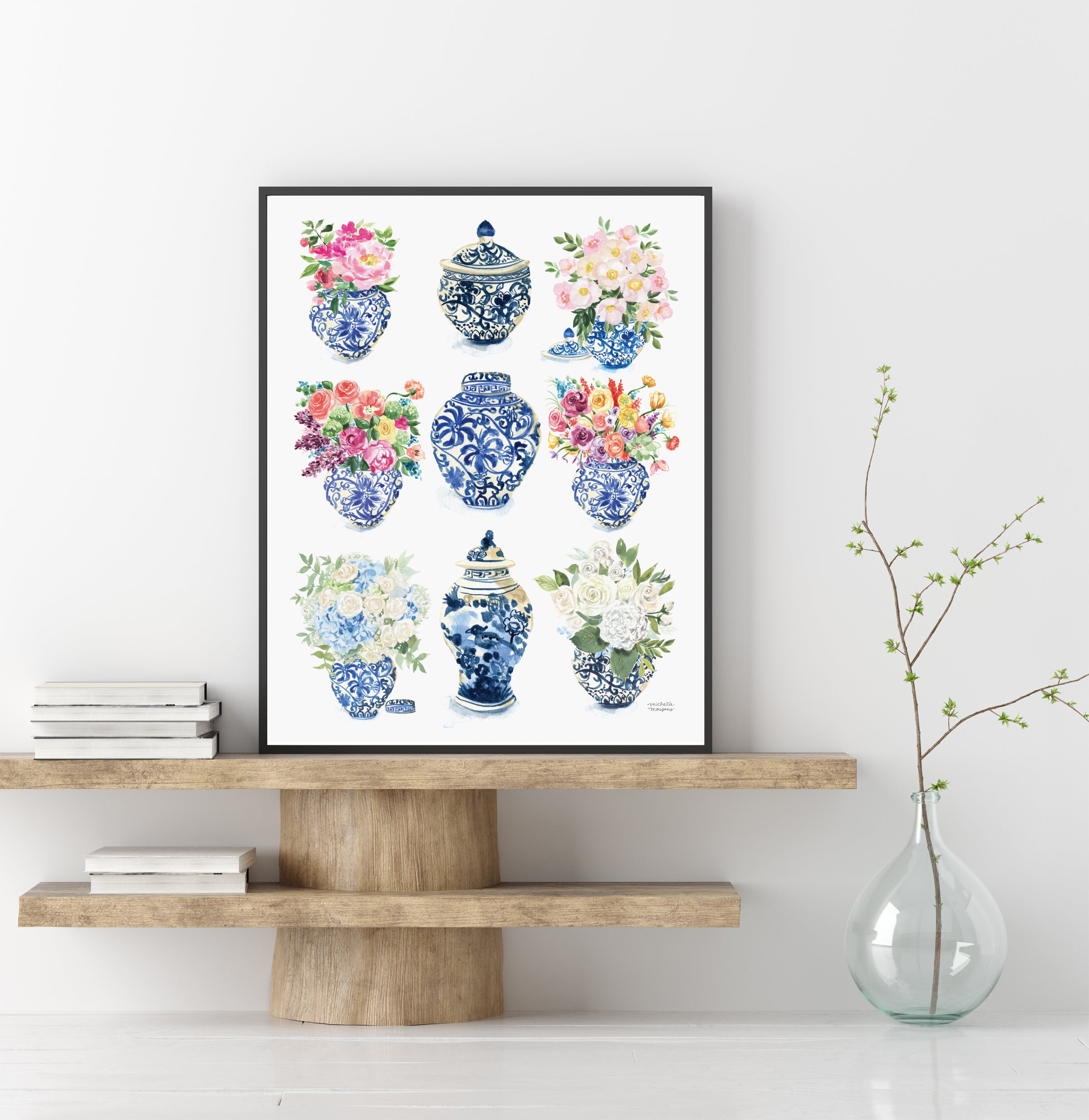 Watercolor Art Print - Ginger Jars Collection