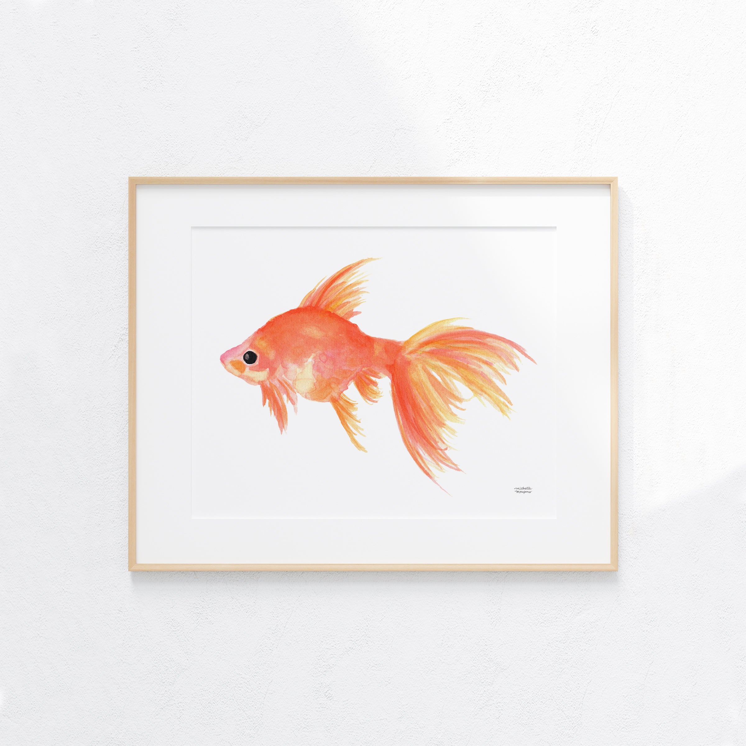 Goldfish Watercolor Wall Art Print