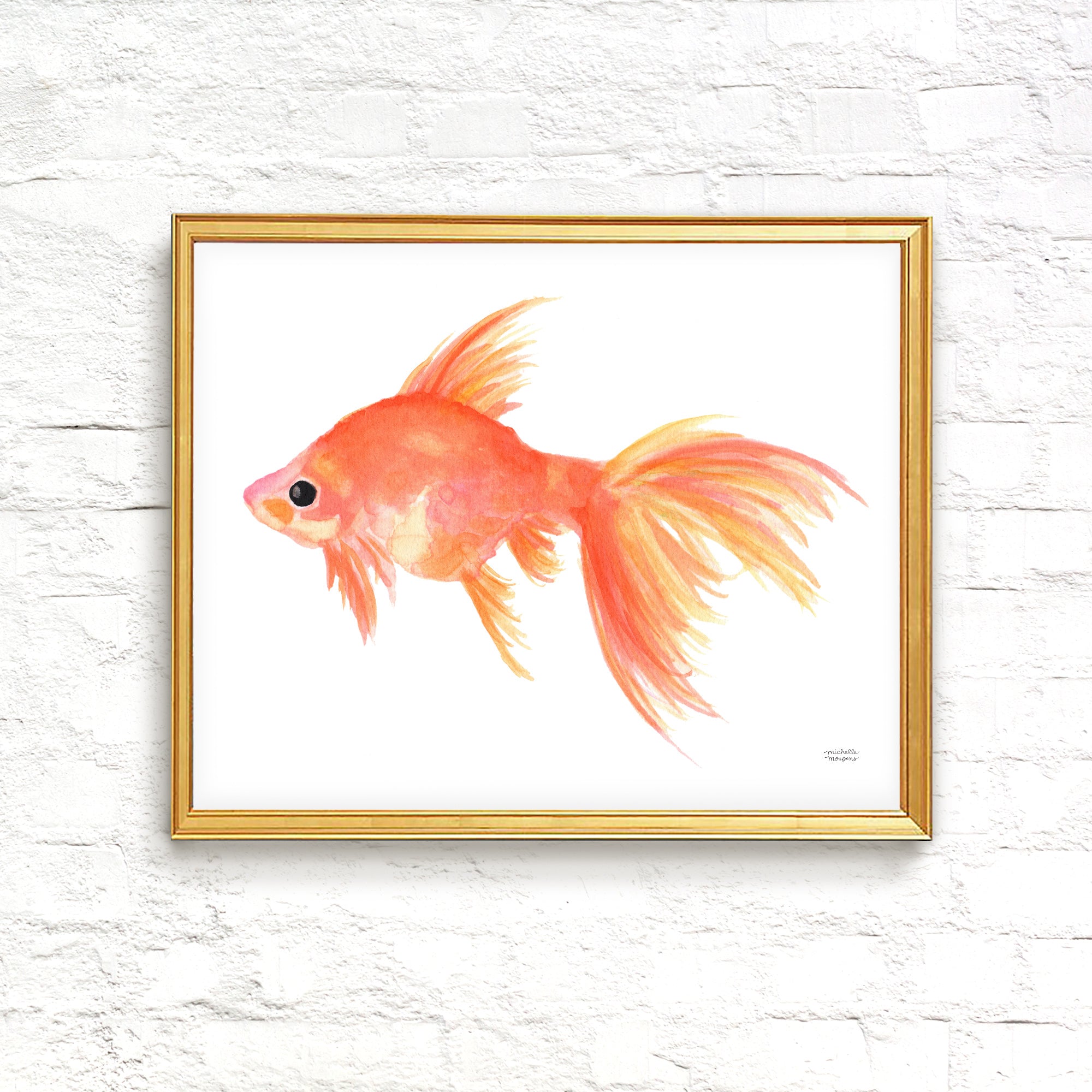 Goldfish Watercolor Wall Art Print