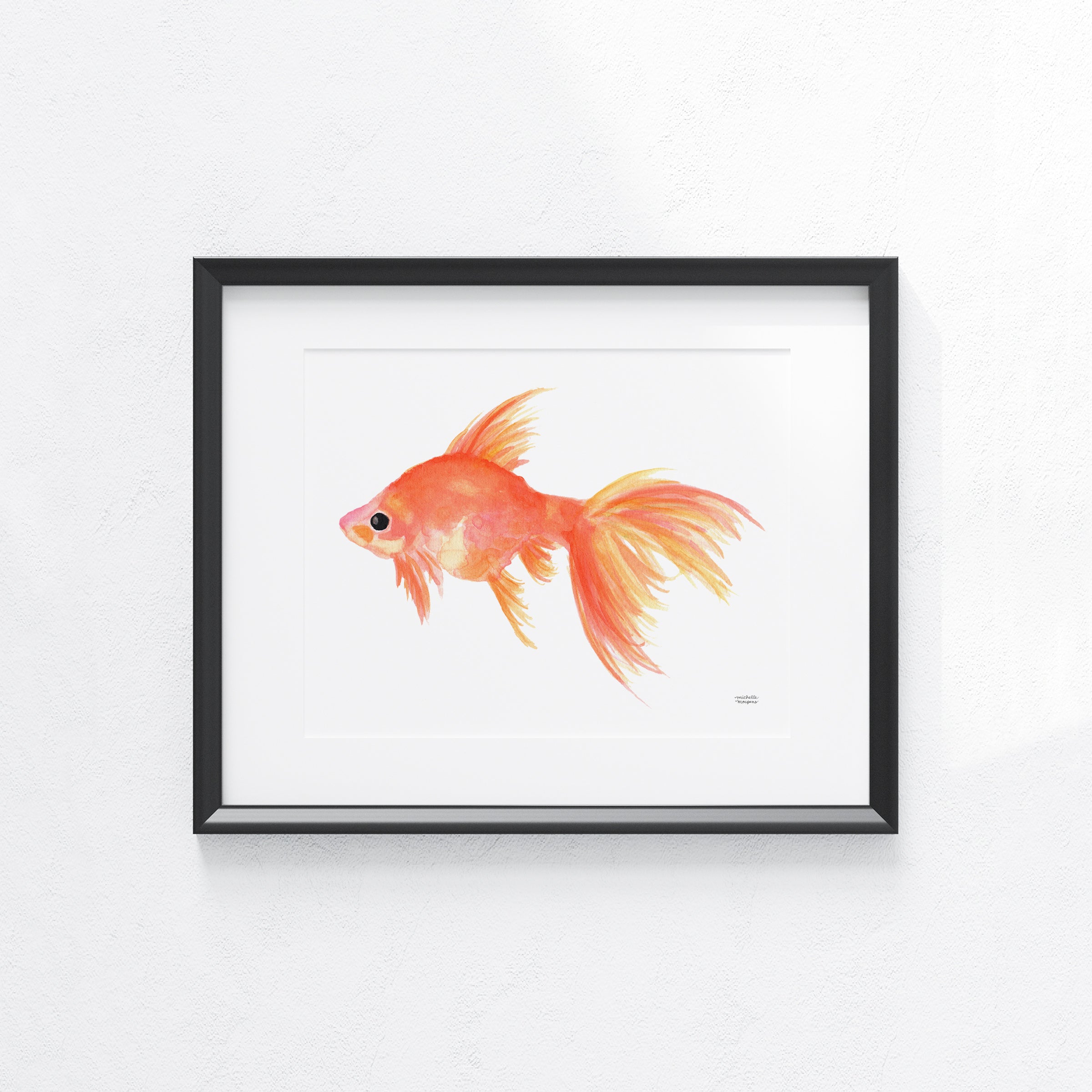 Goldfish Watercolor Wall Art Print