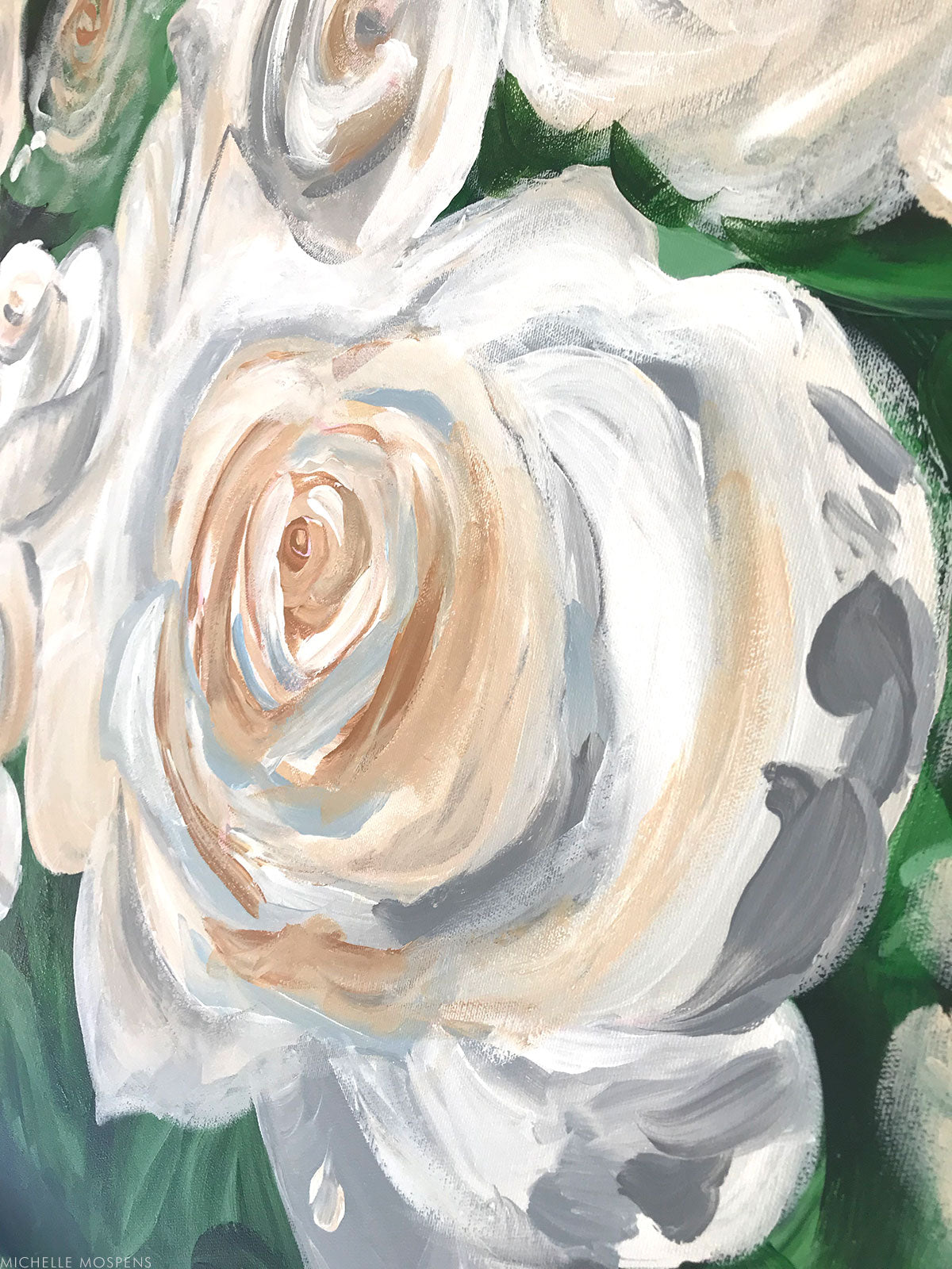 Last Roses of Summer | Roses Floral Original Large Canvas Painting