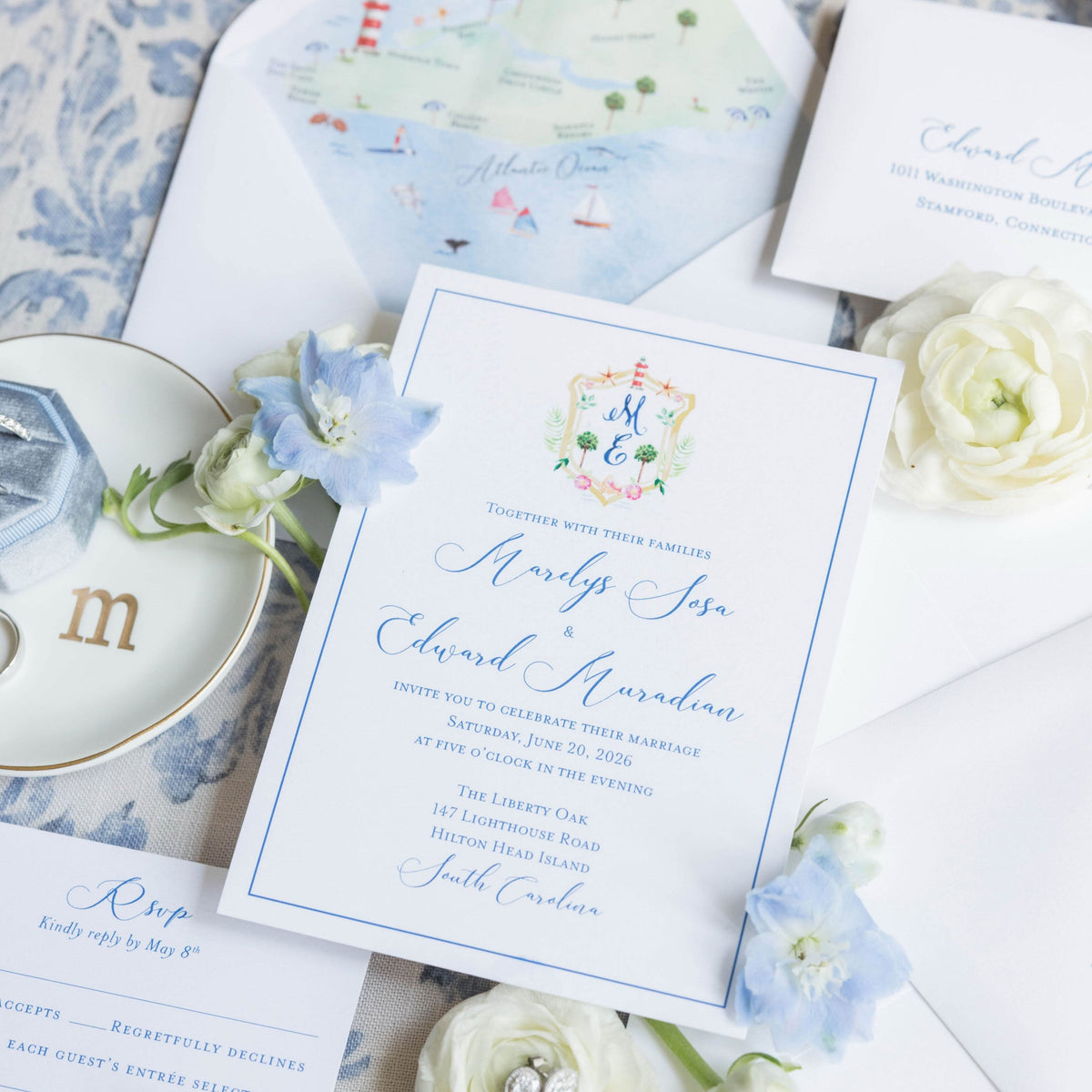 Marelys & Edward’s Hilton Head Island Wedding Stationery